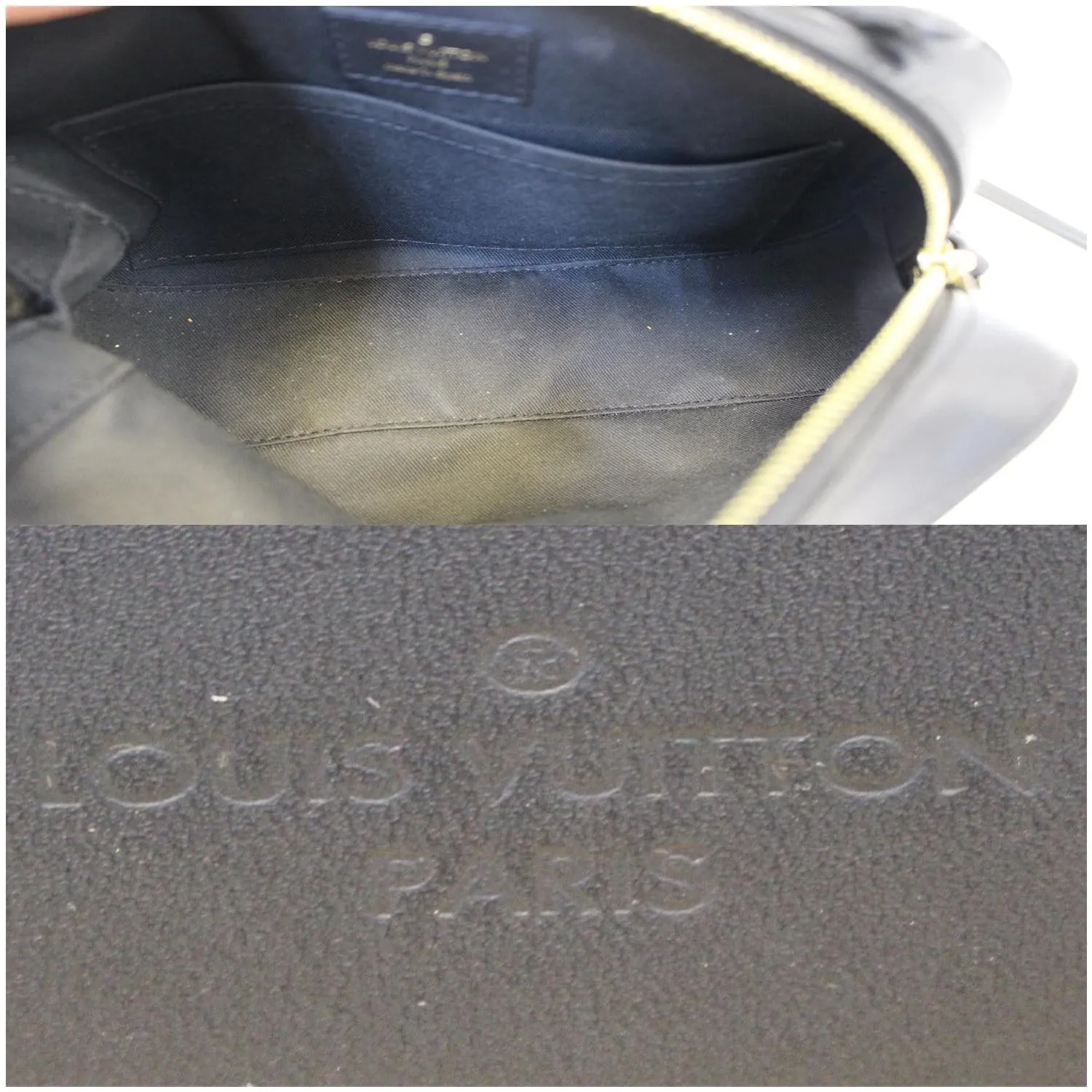 LOUIS VUITTON Saintonge Monogram Canvas Shoulder Bag Noir Black