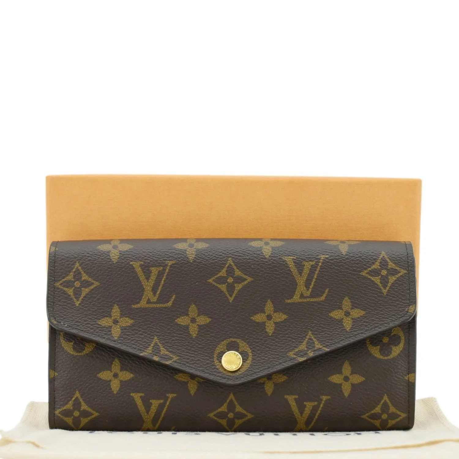 LOUIS VUITTON Sarah Monogram Canvas Wallet Brown