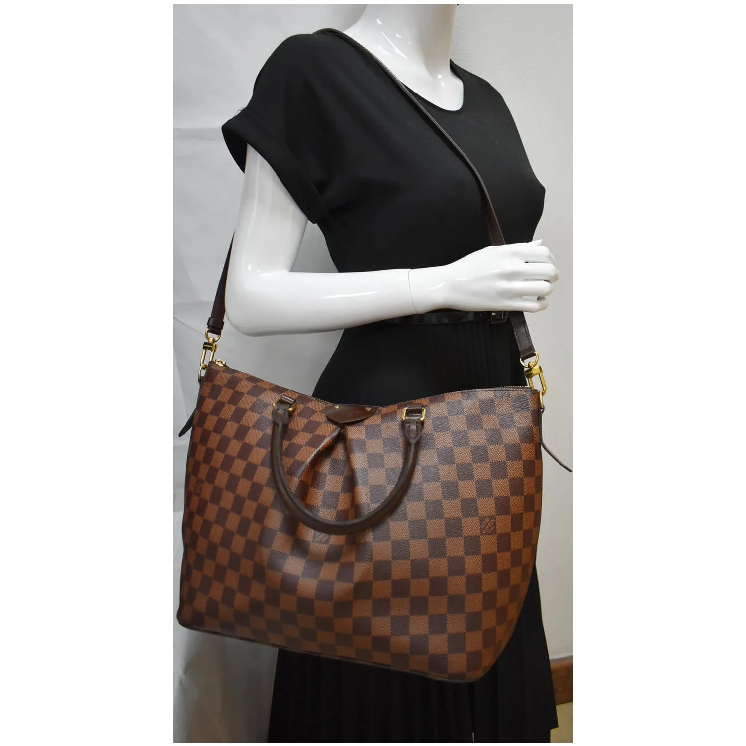 LOUIS VUITTON Siena MM Damier Ebene Shoulder Bag Brown - 10% OFF