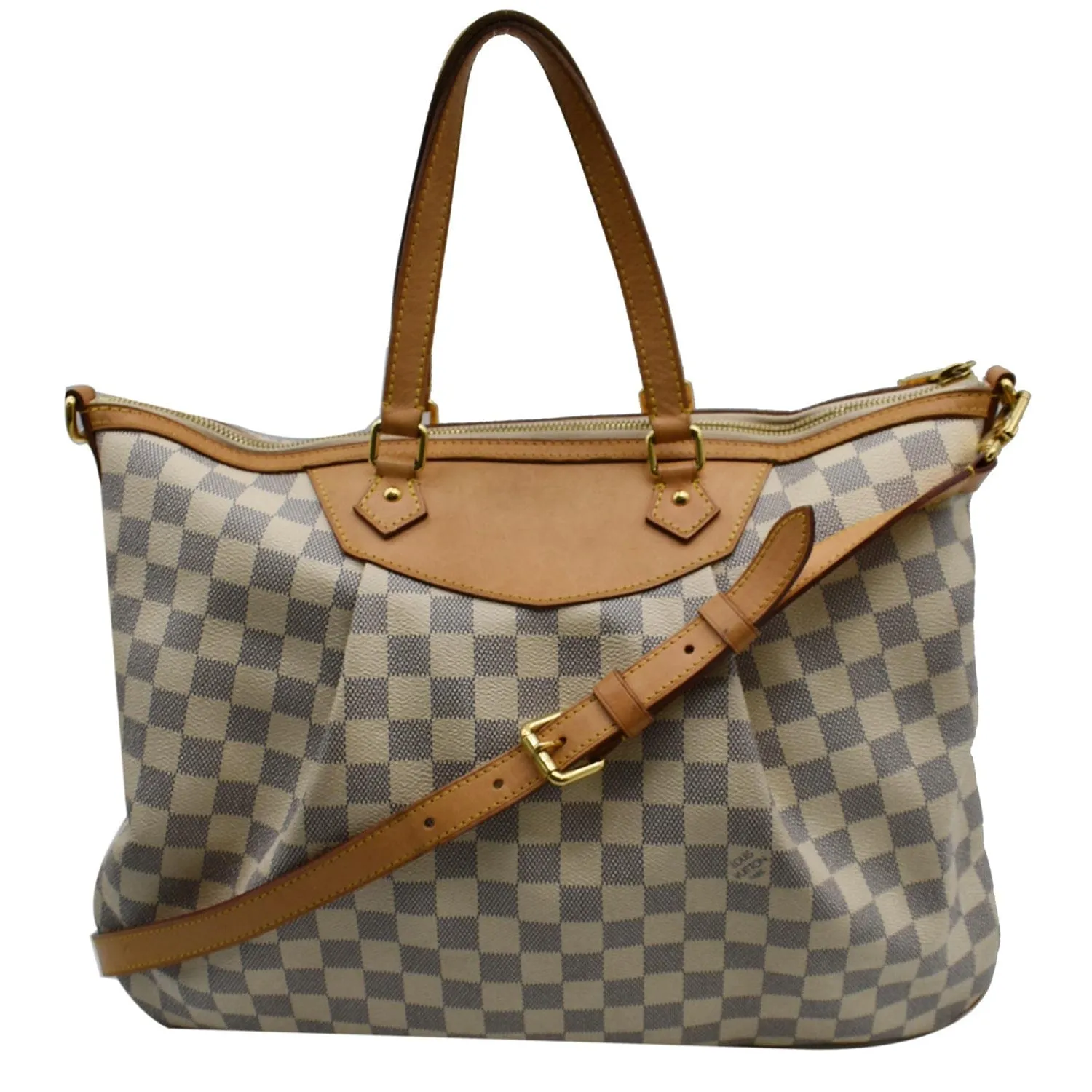 LOUIS VUITTON Siracusa GM Damier Azur Shoulder Bag White- 10% OFF