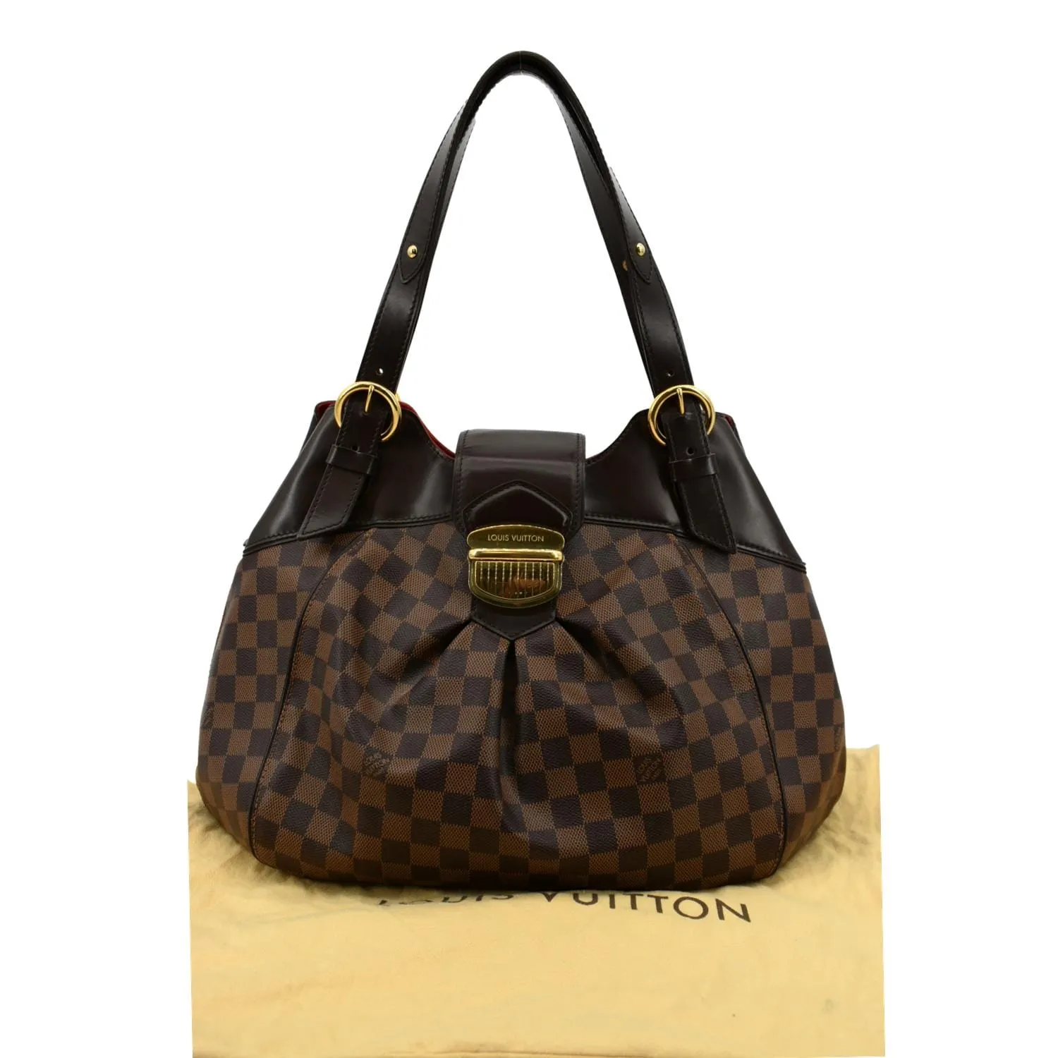 LOUIS VUITTON Sistina GM Damier Ebene Shoulder Bag Brown