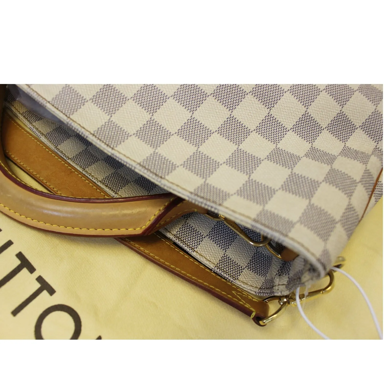 LOUIS VUITTON Soffi Damier Azur White Satchel Shoulder Bag