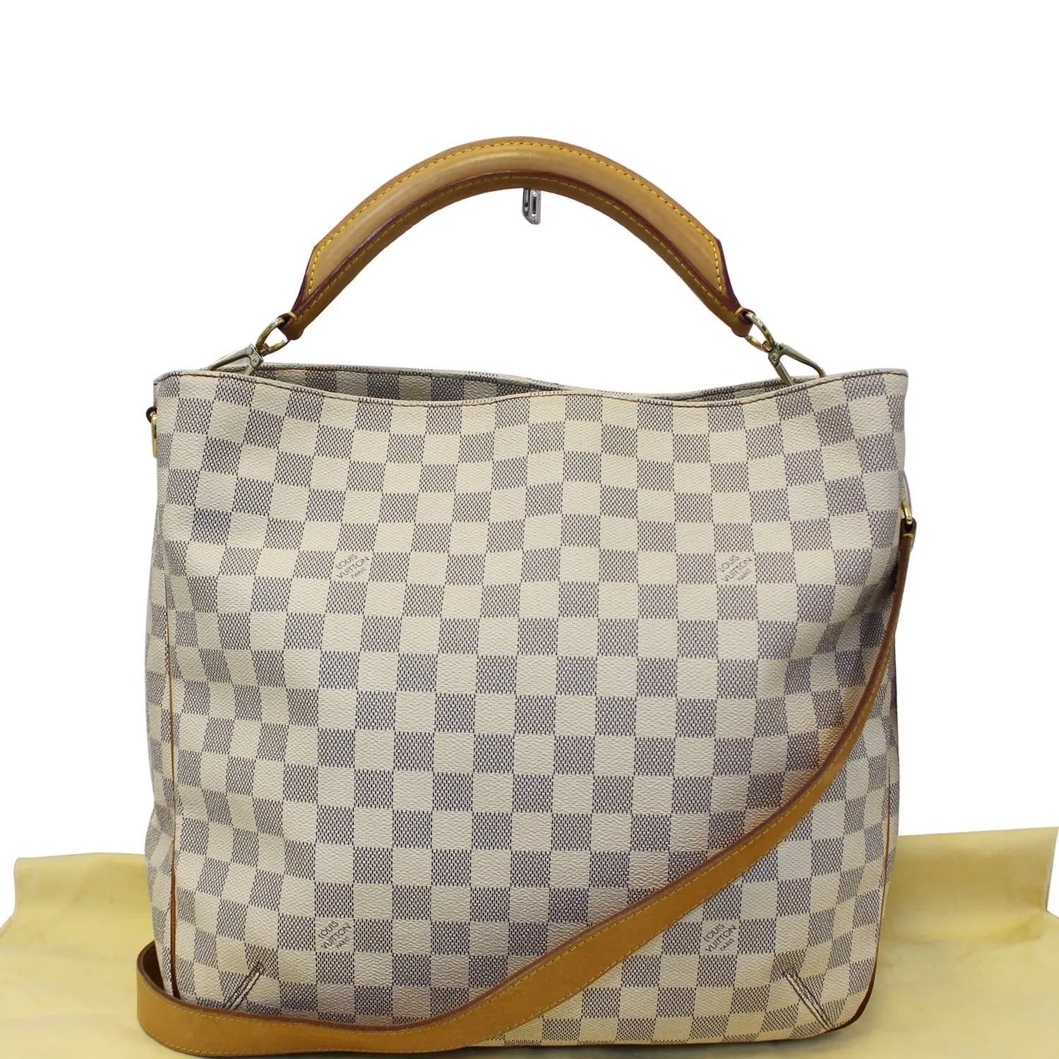 LOUIS VUITTON Soffi Damier Azur White Satchel Shoulder Bag