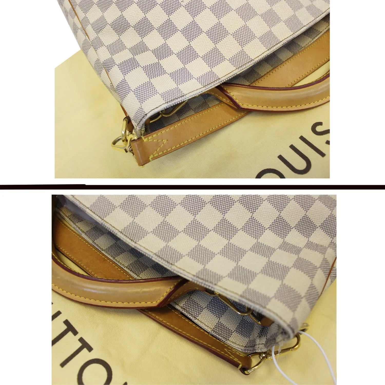 LOUIS VUITTON Soffi Damier Azur White Satchel Shoulder Bag