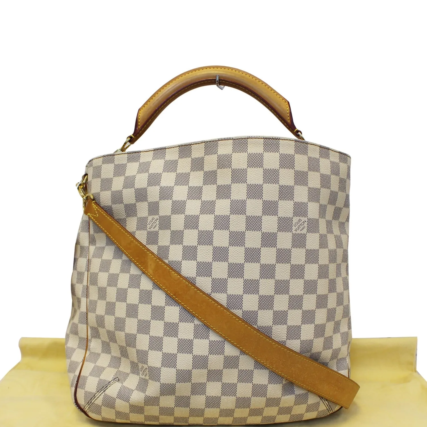 LOUIS VUITTON Soffi Damier Azur White Satchel Shoulder Bag