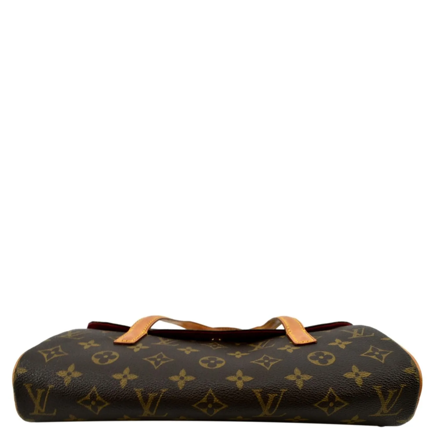 LOUIS VUITTON Sonatine Monogram Canvas Satchel Bag Brown