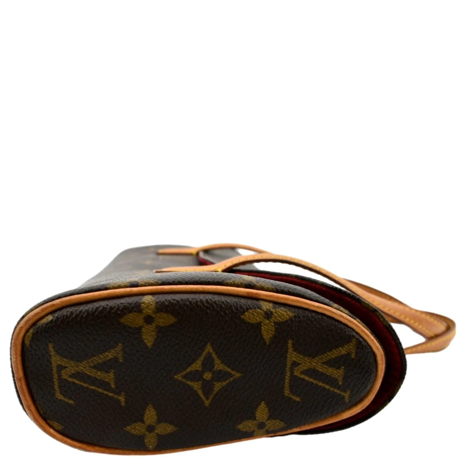 LOUIS VUITTON Sonatine Monogram Canvas Satchel Bag Brown