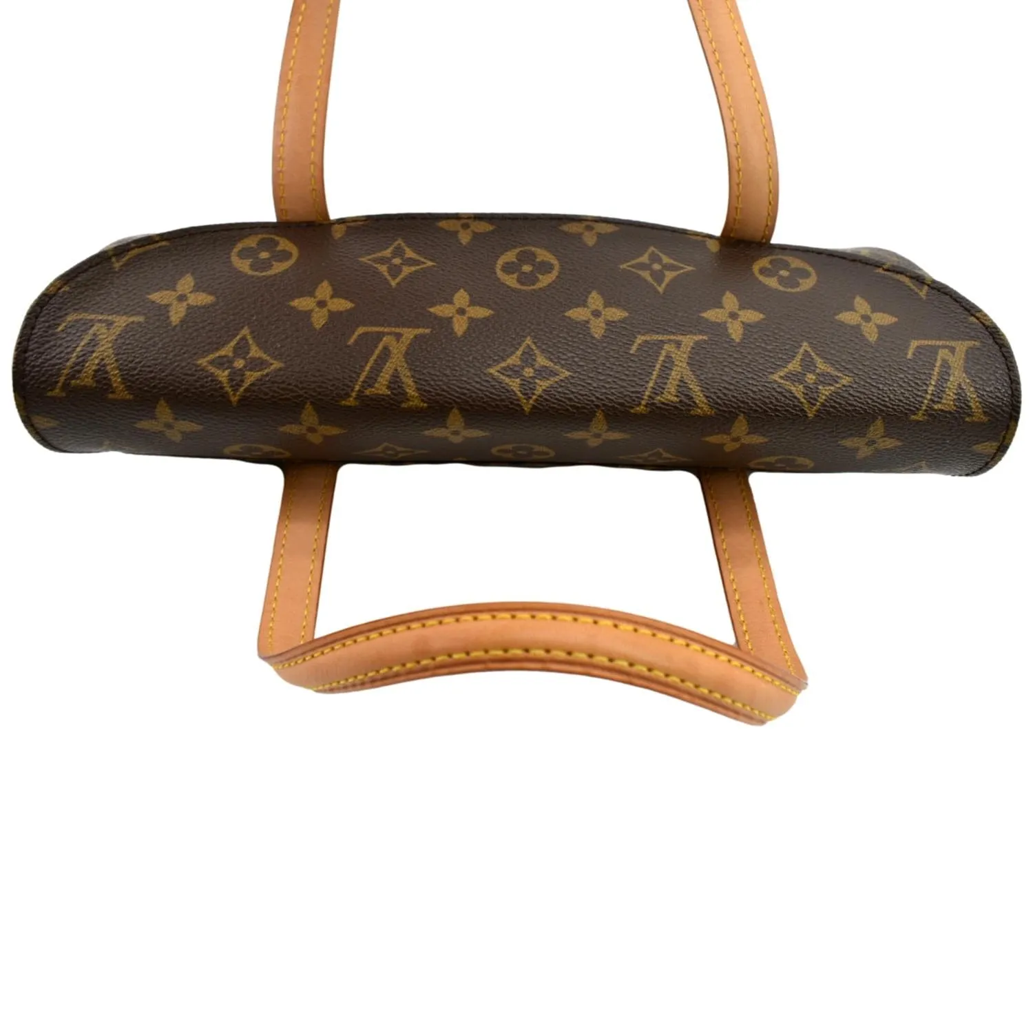 LOUIS VUITTON Sonatine Monogram Canvas Satchel Bag Brown