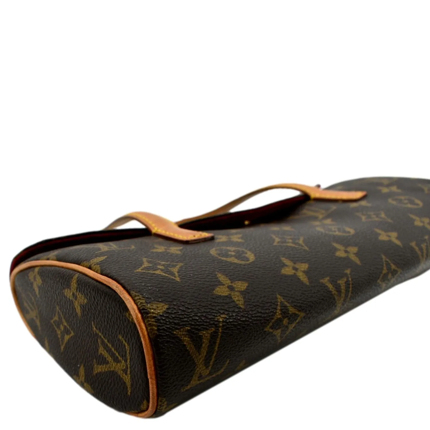 LOUIS VUITTON Sonatine Monogram Canvas Satchel Bag Brown