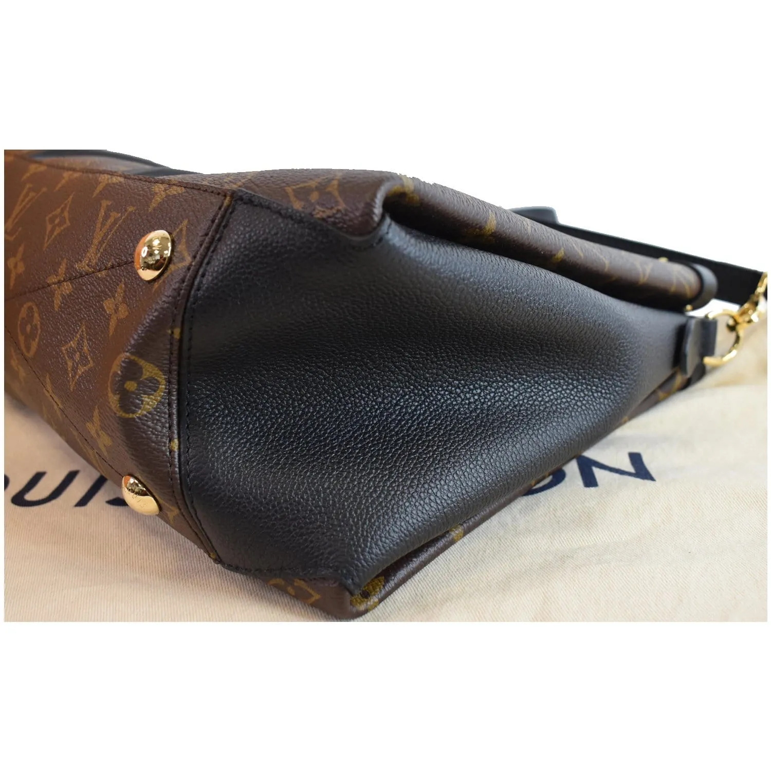 LOUIS VUITTON Soufflot MM Monogram Canvas Shoulder Bag Black