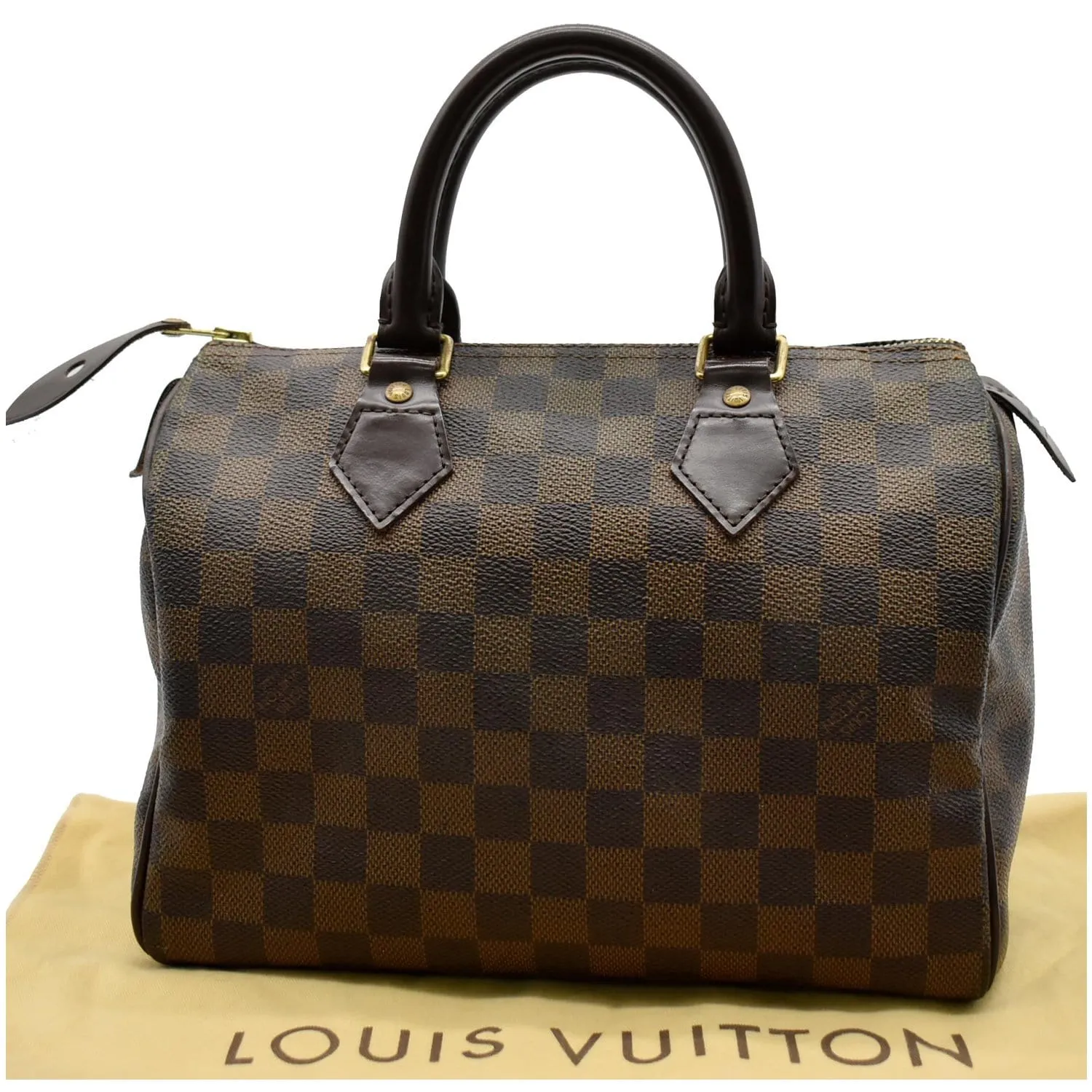 LOUIS VUITTON Speedy 25 Damier Ebene Satchel Bag Brown
