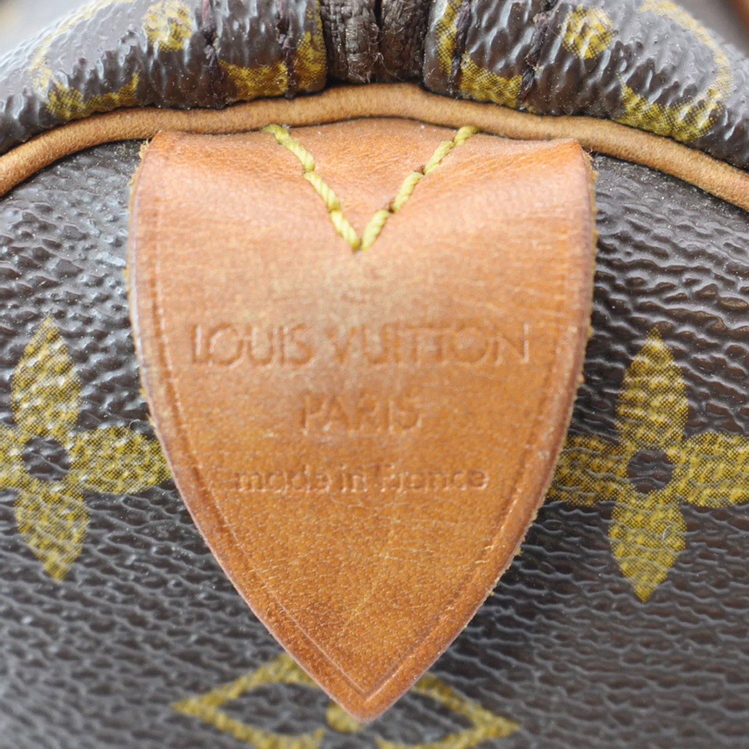 LOUIS VUITTON Speedy 25 Monogram Canvas Satchel Bag Brown