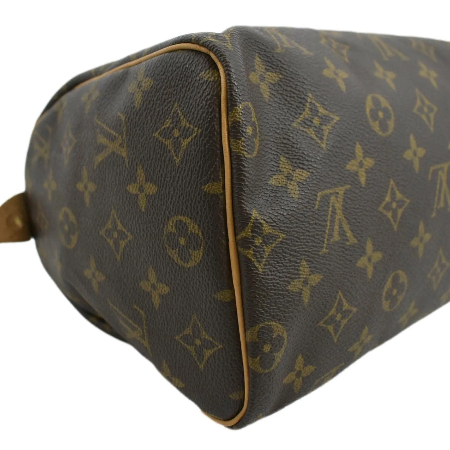 LOUIS VUITTON Speedy 25 Monogram Canvas Satchel Bag Brown