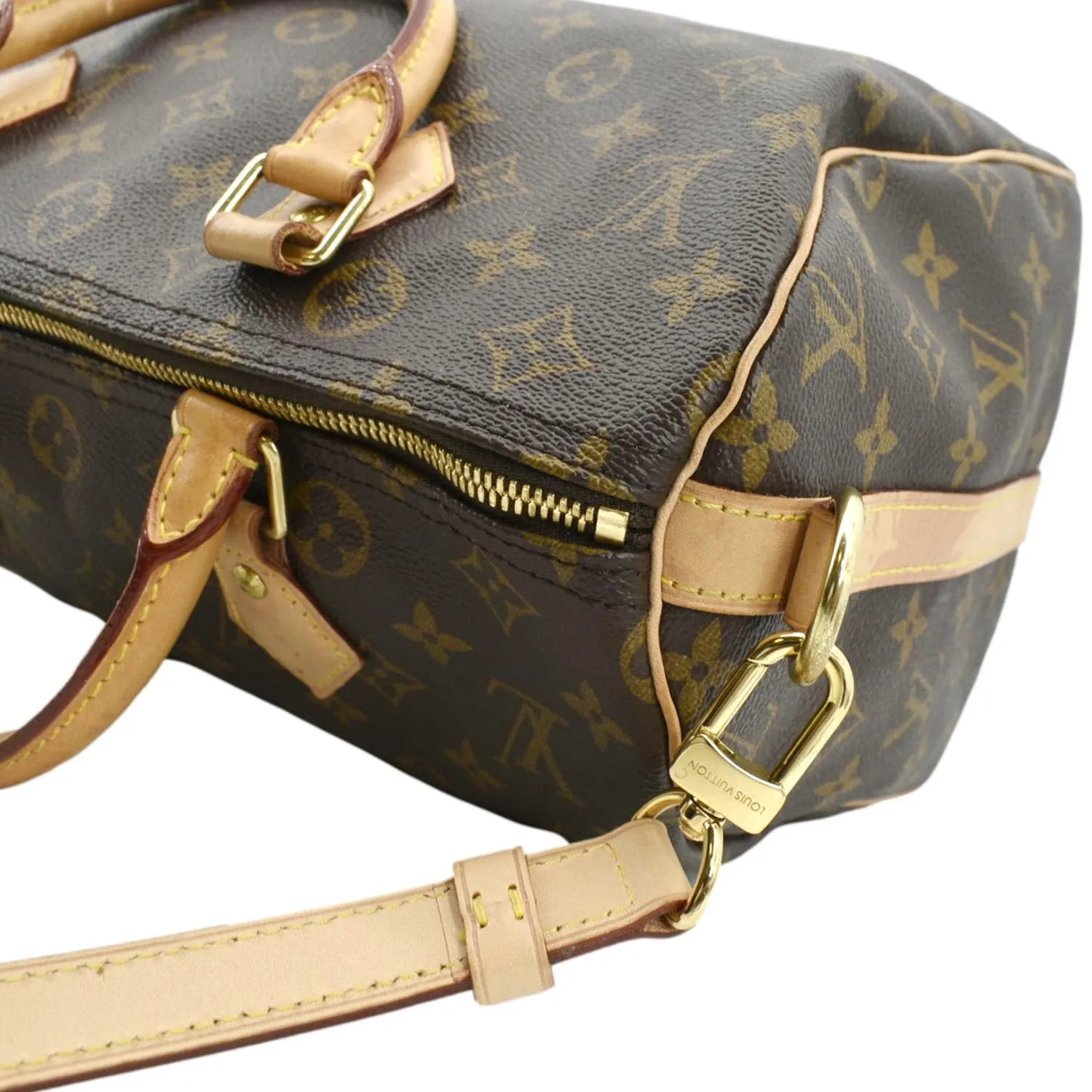 LOUIS VUITTON Speedy 30 Bandouliere Monogram Canvas Shoulder Bag Brown