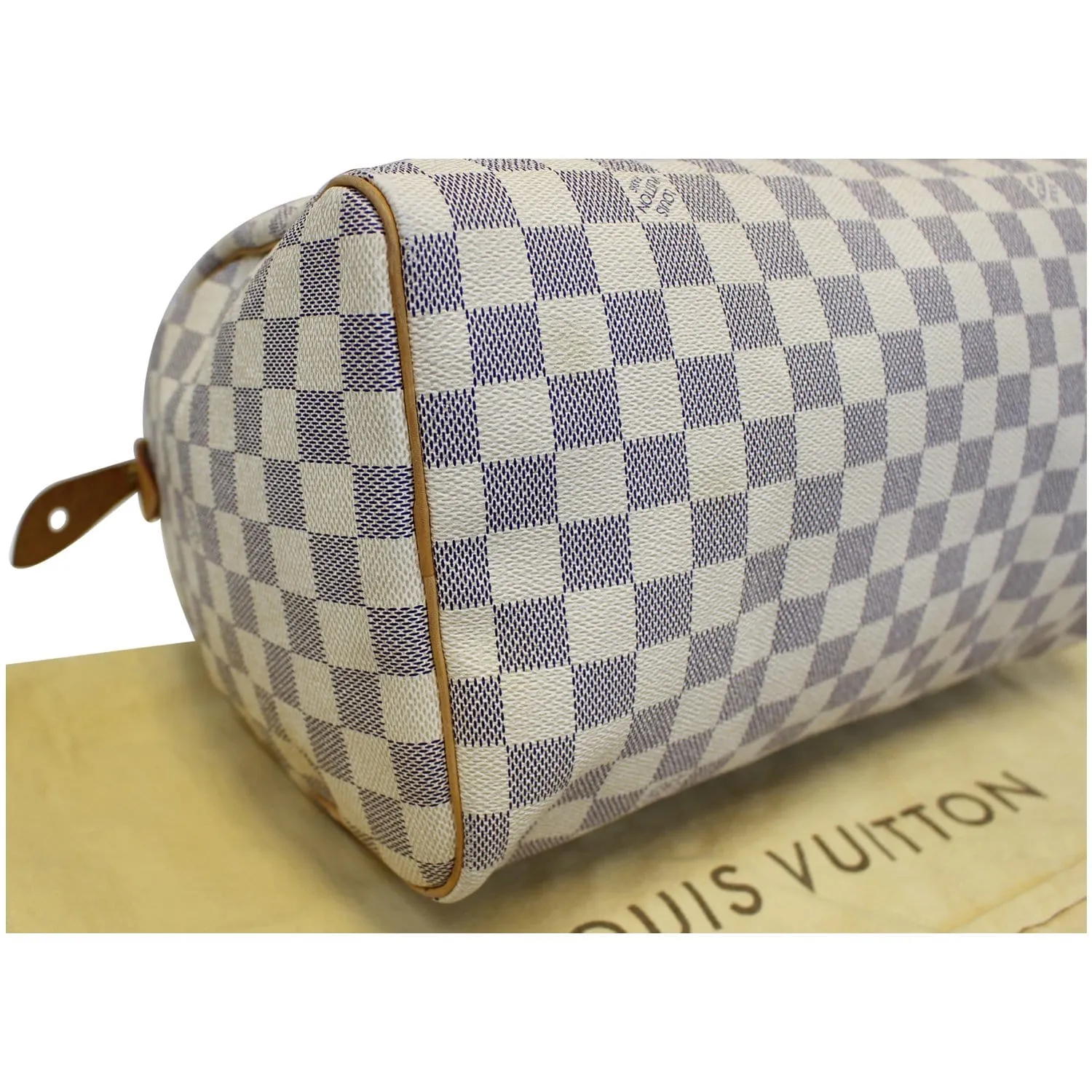 Louis Vuitton Speedy 30 Damier Azur Satchel Bag White