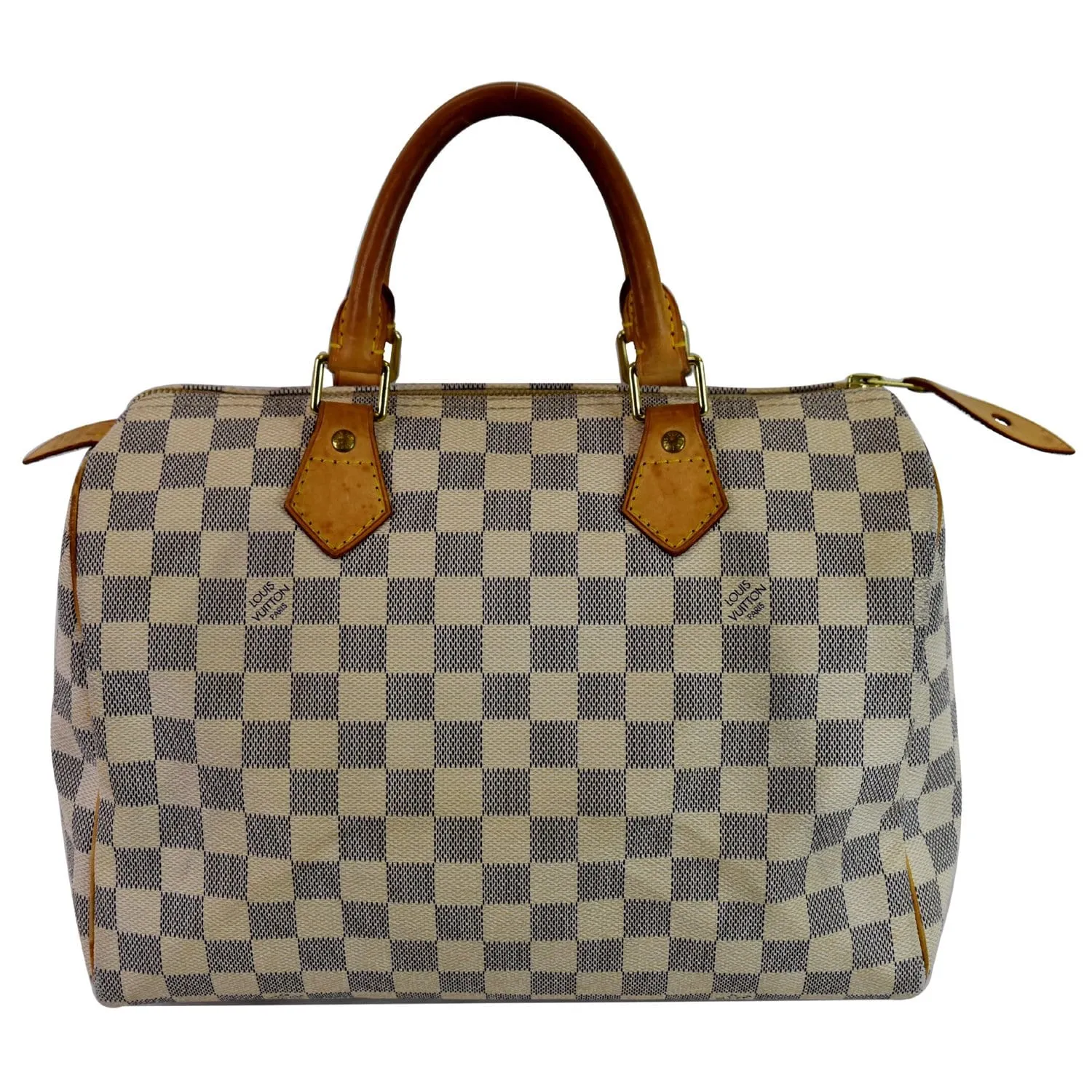 LOUIS VUITTON Speedy 30 Damier Azur Satchel Bag White