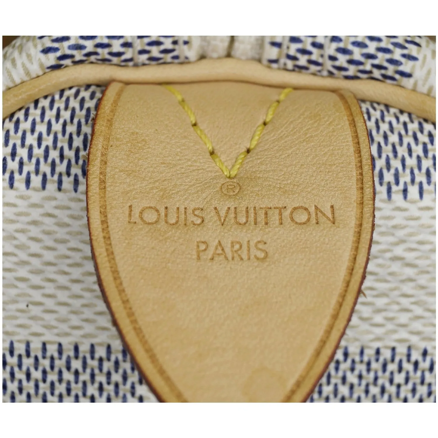 LOUIS VUITTON Speedy 30 Damier Azur Satchel Bag White