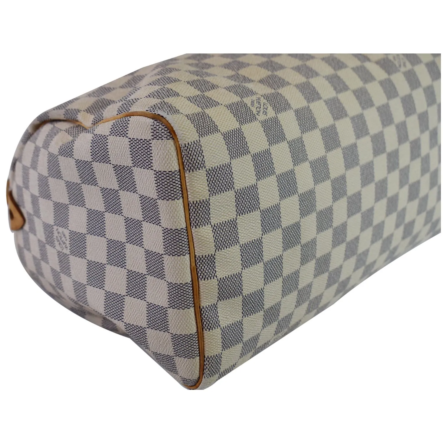 LOUIS VUITTON Speedy 30 Damier Azur Satchel Bag White