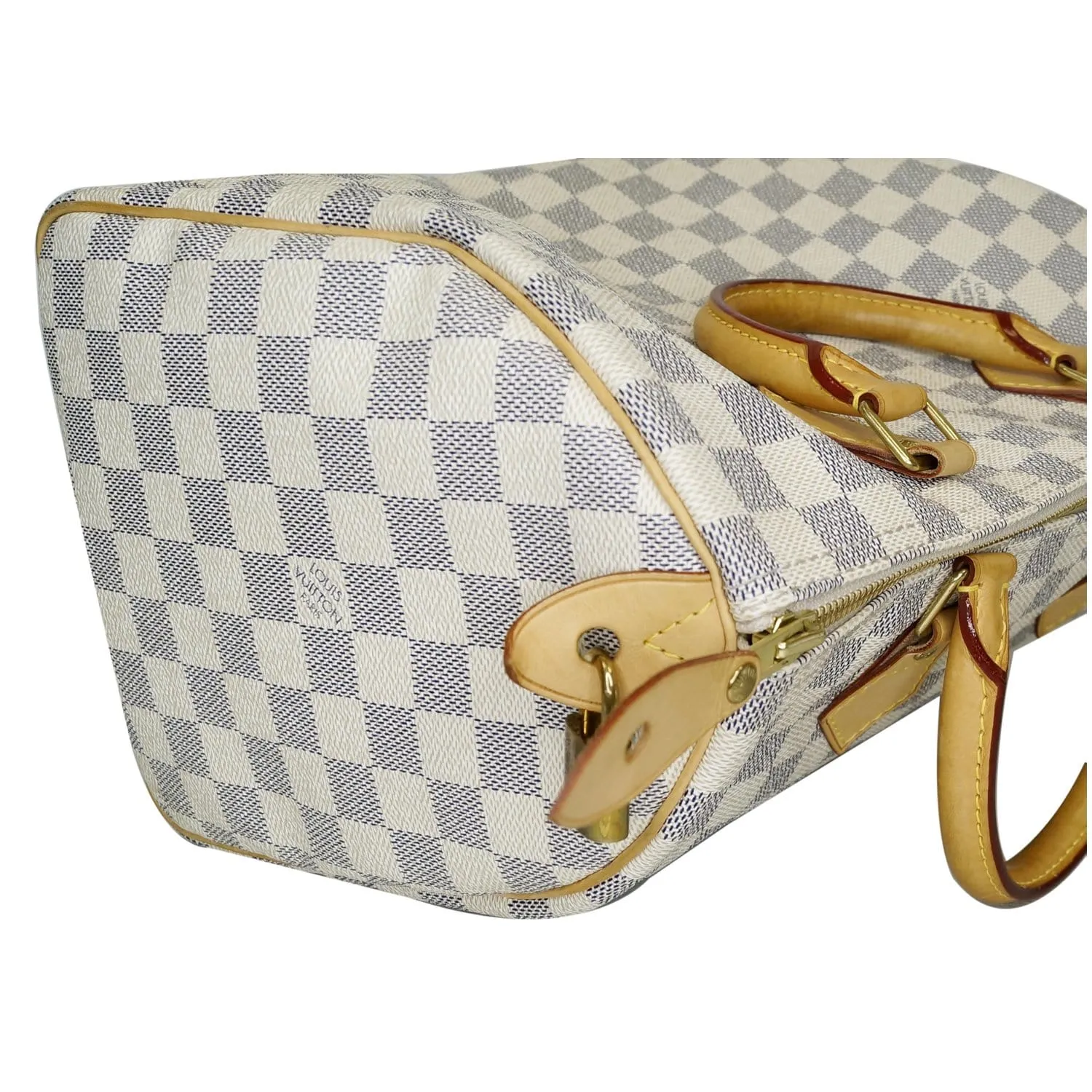 LOUIS VUITTON Speedy 30 Damier Azur Satchel Bag White