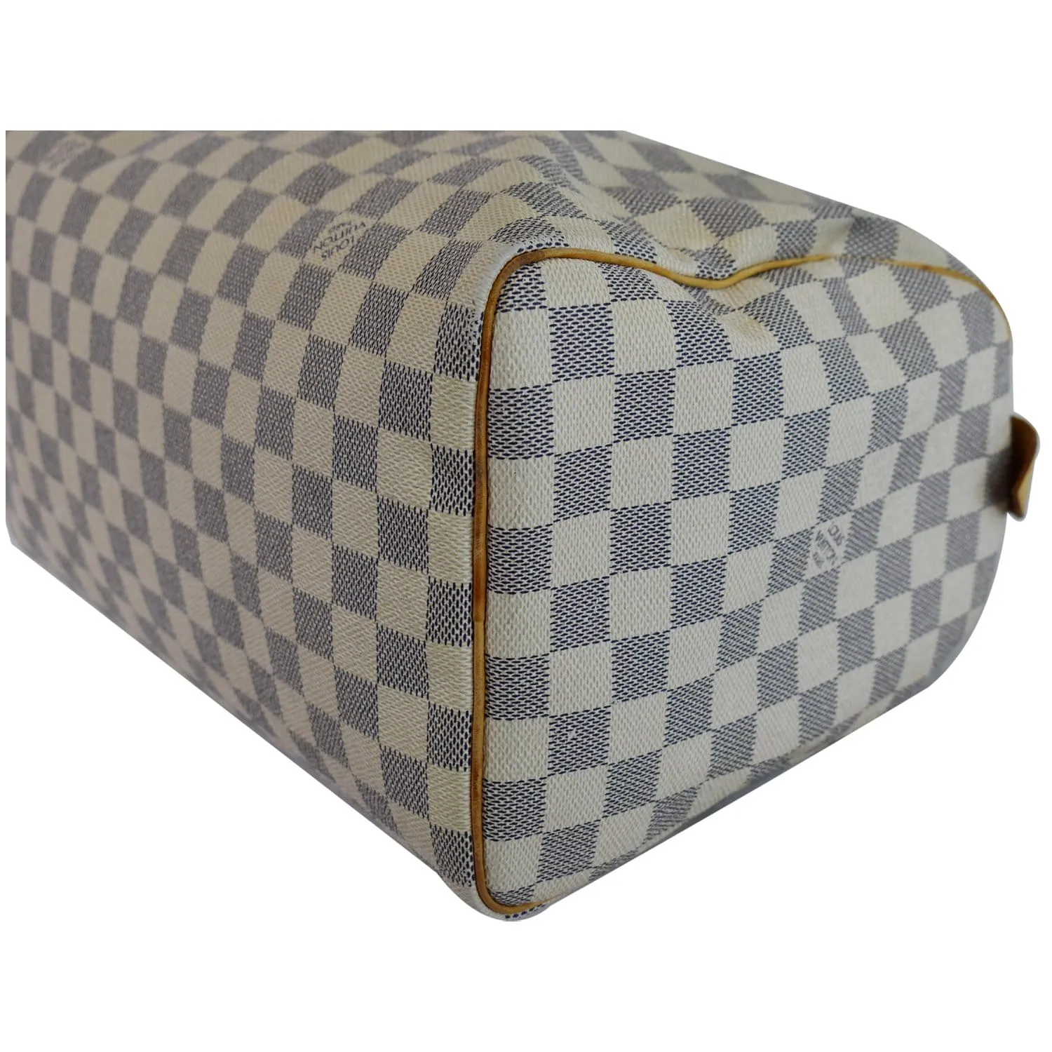 LOUIS VUITTON Speedy 30 Damier Azur Satchel Bag White