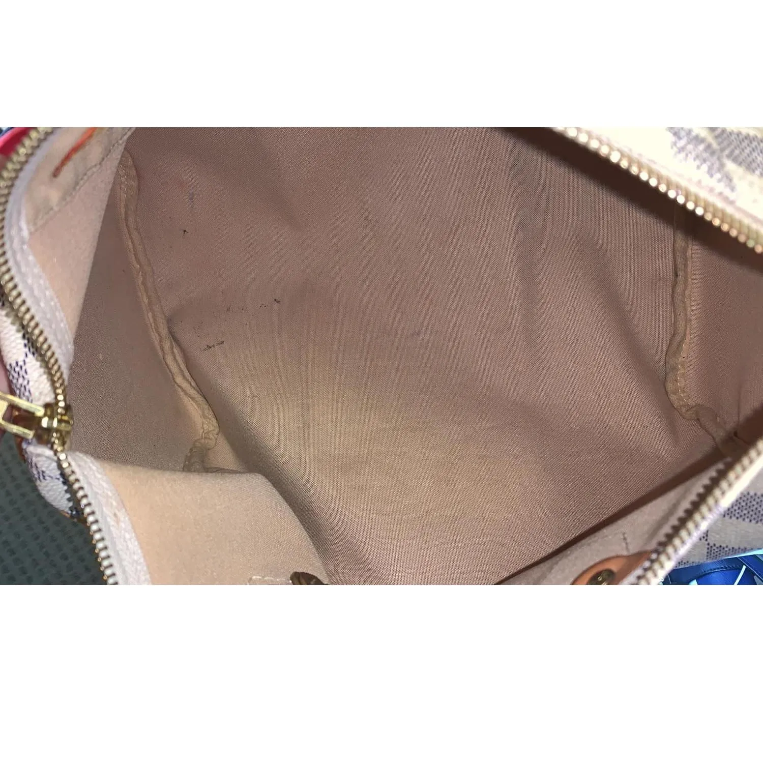 Louis Vuitton Speedy 30 Damier Azur Satchel Bag White