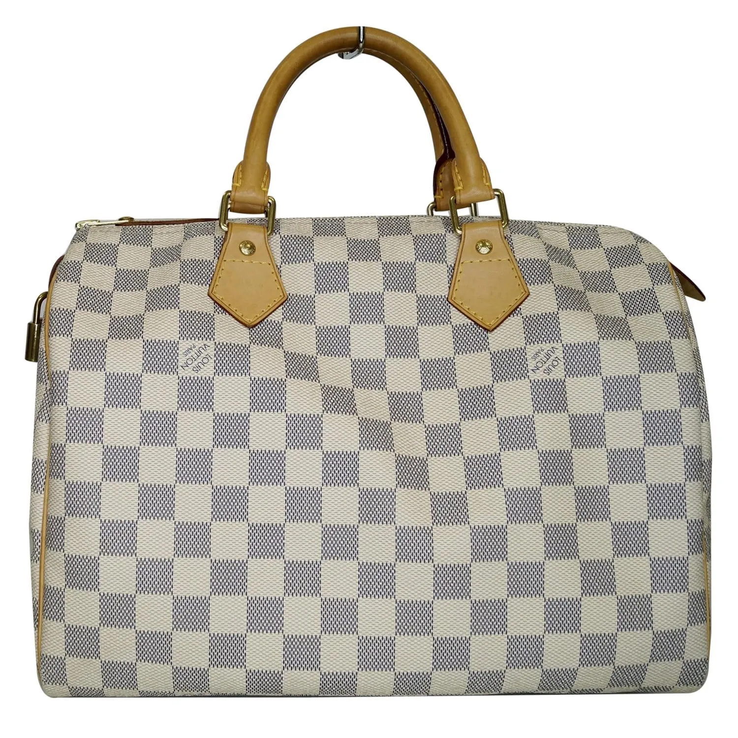 LOUIS VUITTON Speedy 30 Damier Azur Satchel Bag White