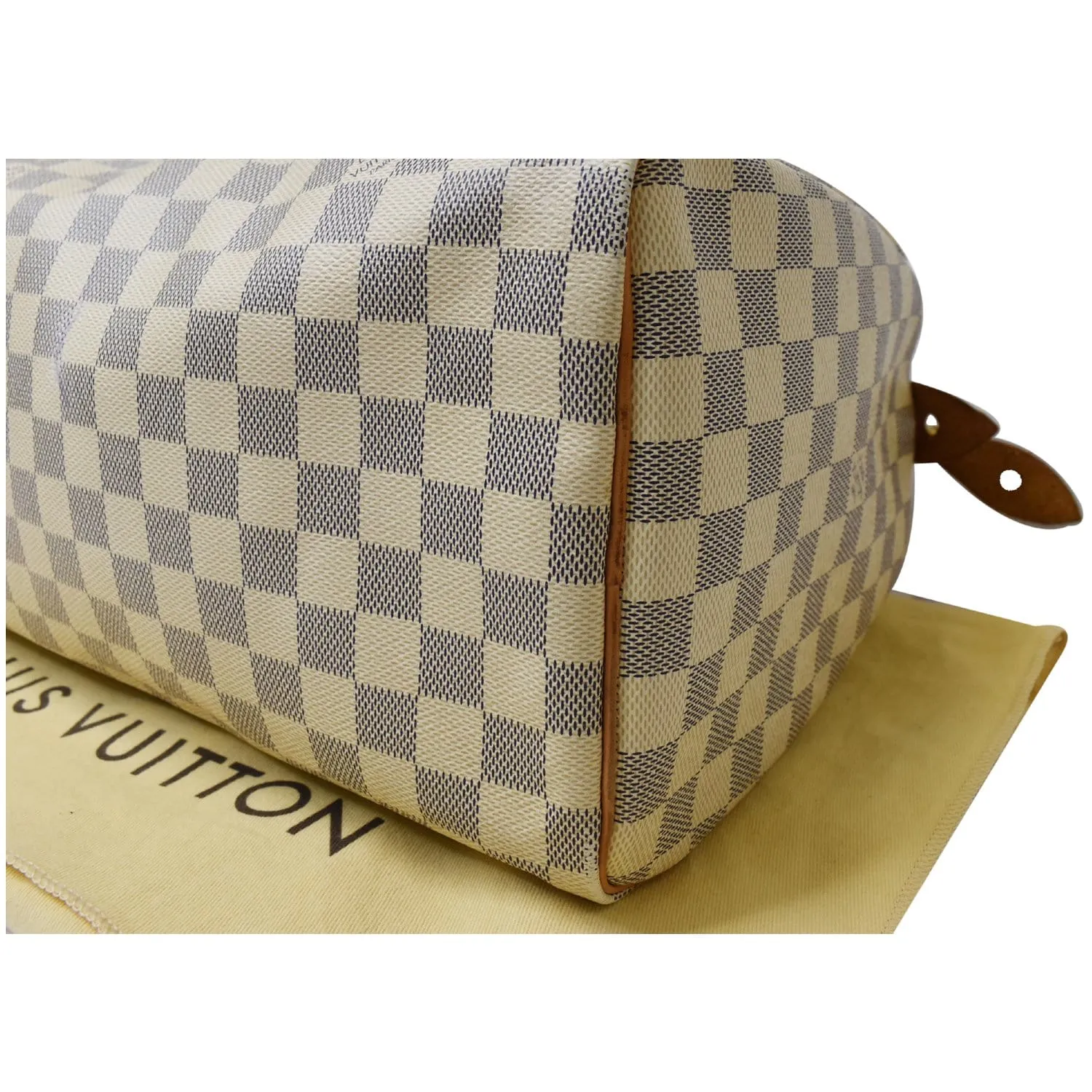 LOUIS VUITTON Speedy 30 Damier Azur Satchel Bag White