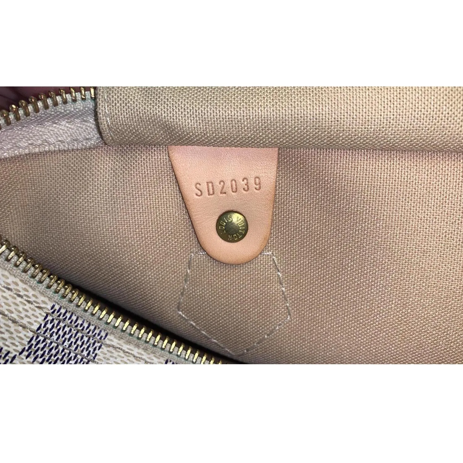 Louis Vuitton Speedy 30 Damier Azur Satchel Bag White