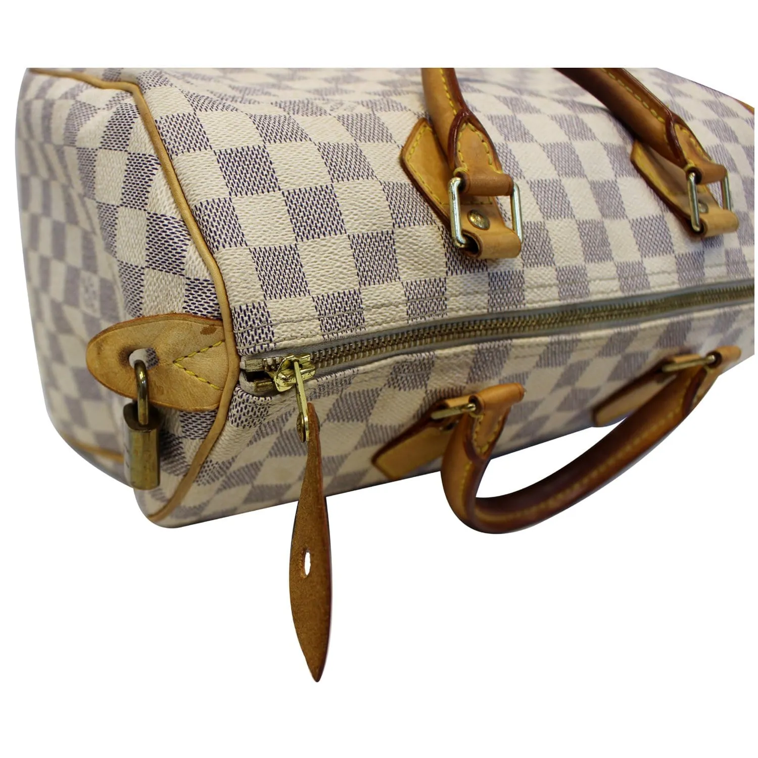 LOUIS VUITTON Speedy 30 Damier Azur Satchel Handbag White