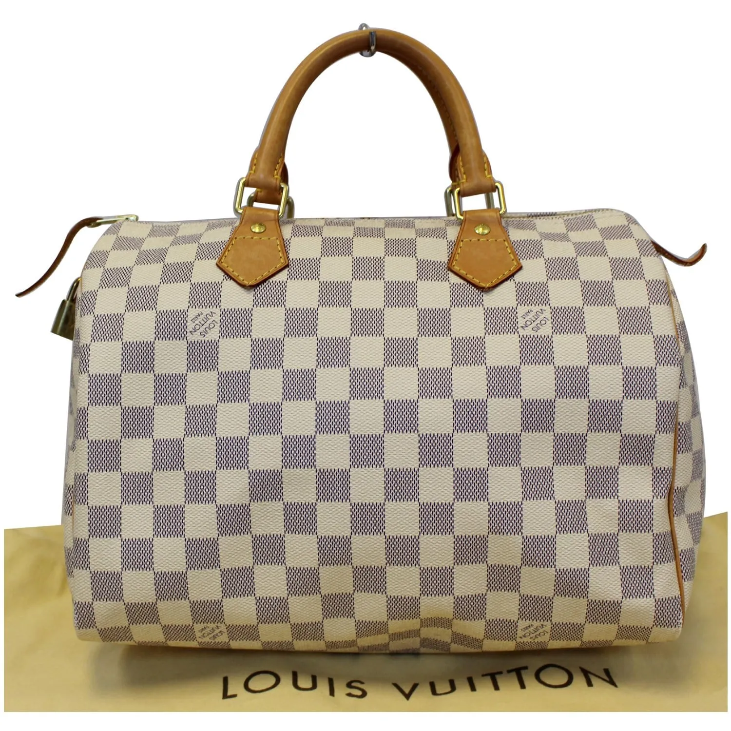 LOUIS VUITTON Speedy 30 Damier Azur Satchel Handbag White