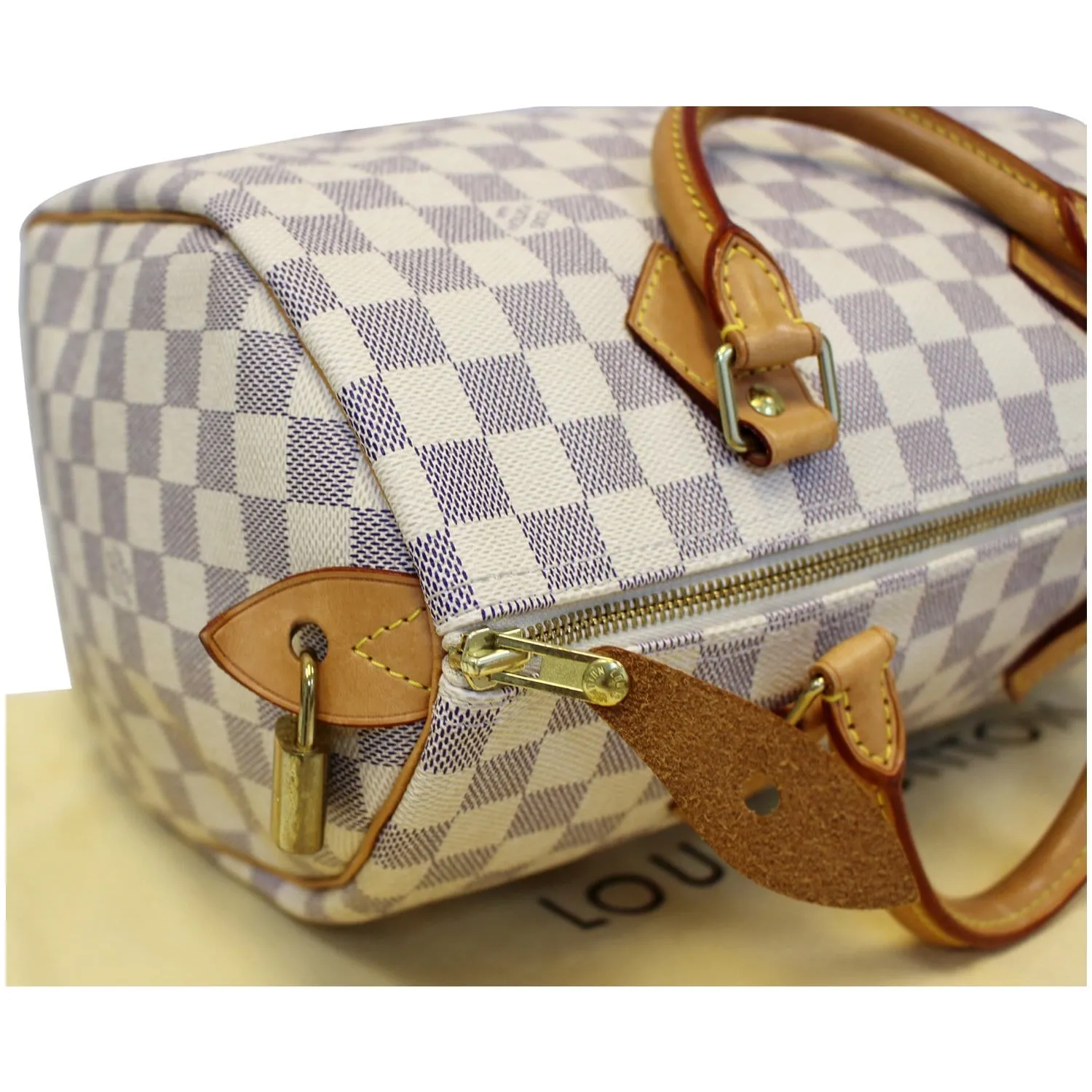 LOUIS VUITTON Speedy 30 Damier Azur Satchel Handbag White