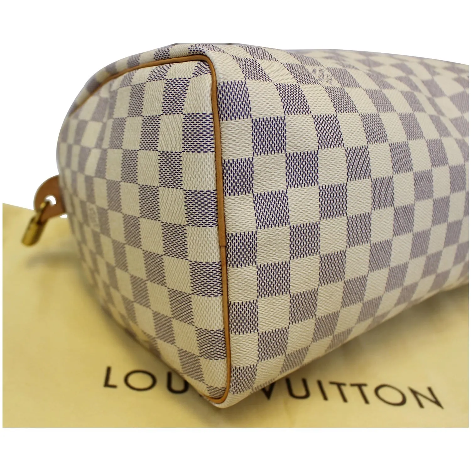 LOUIS VUITTON Speedy 30 Damier Azur Satchel Handbag White