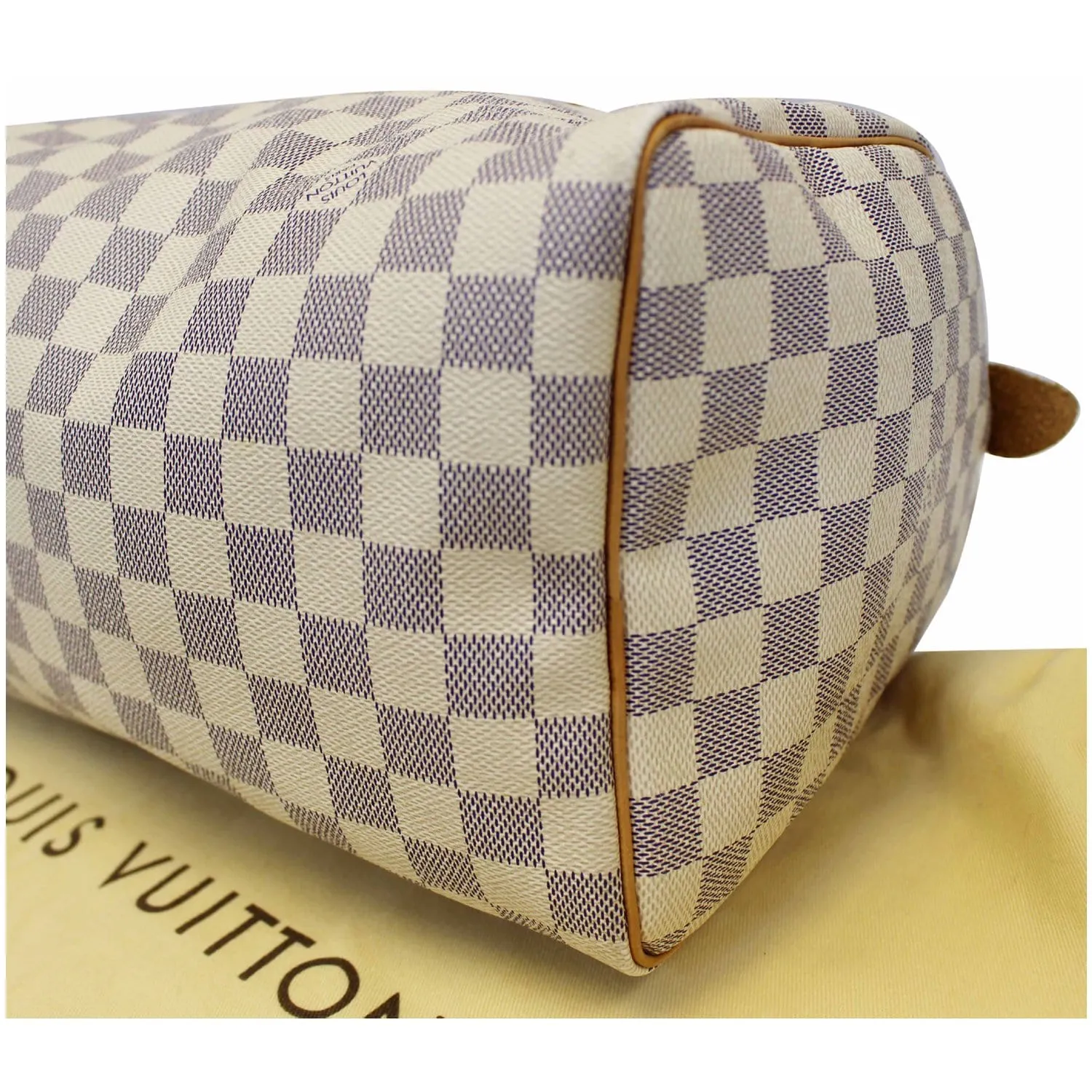 LOUIS VUITTON Speedy 30 Damier Azur Satchel Handbag White