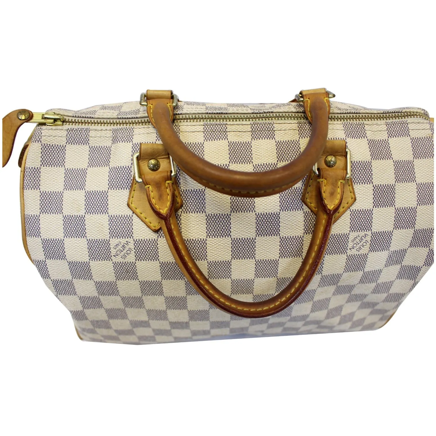 LOUIS VUITTON Speedy 30 Damier Azur Satchel Handbag White