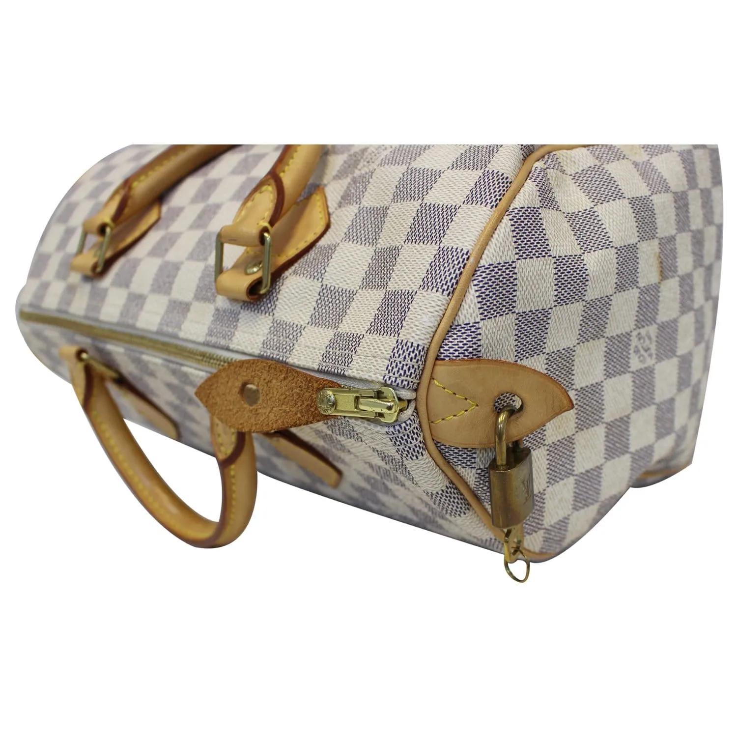 LOUIS VUITTON  Speedy 30 Damier Azur Satchel Handbag White