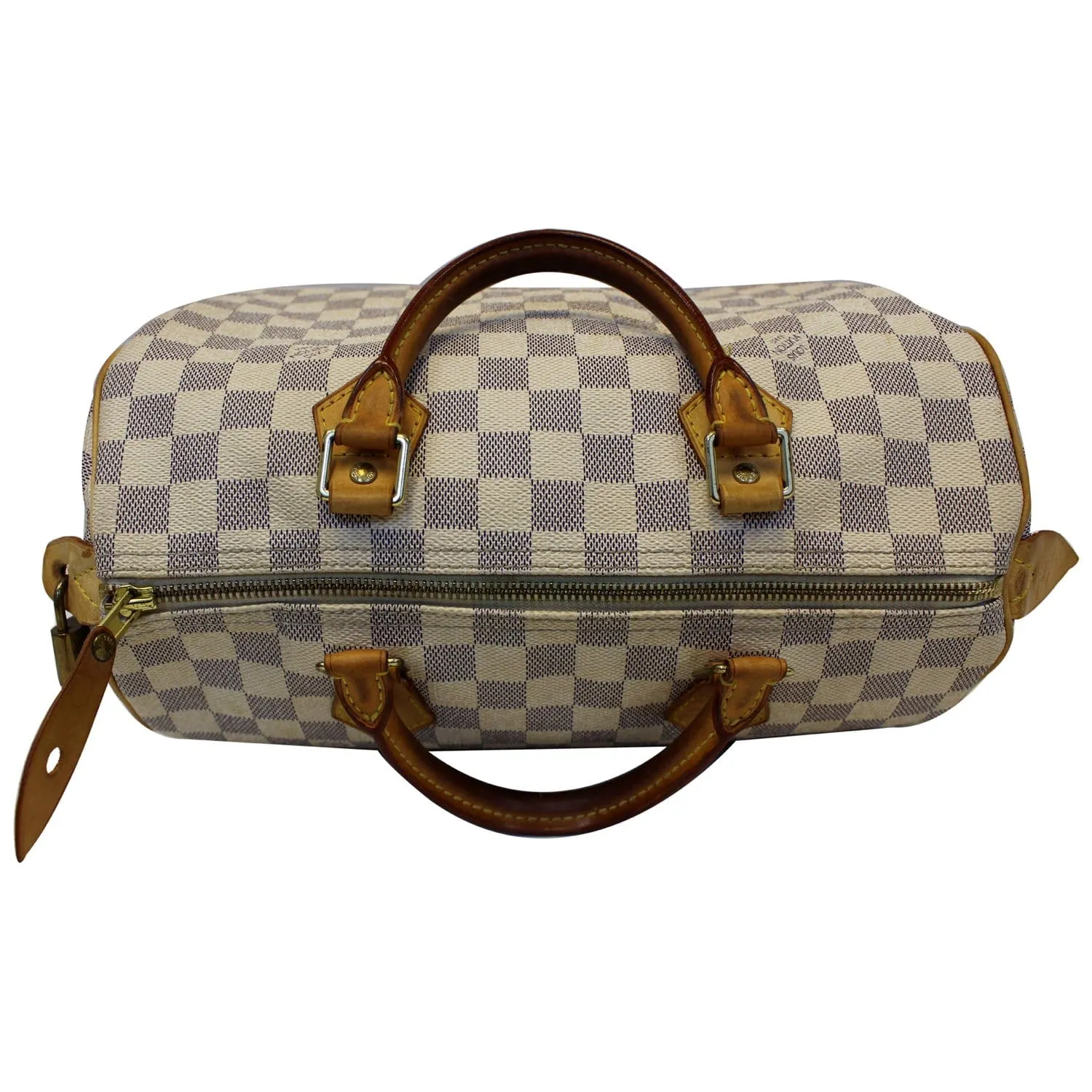 LOUIS VUITTON Speedy 30 Damier Azur Satchel Handbag White