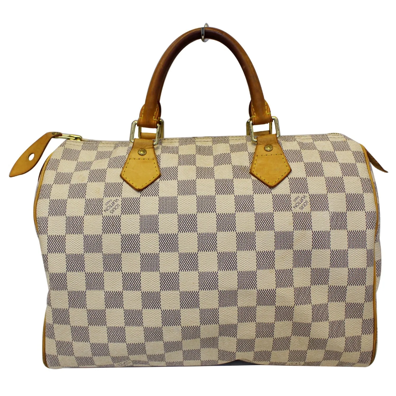 LOUIS VUITTON Speedy 30 Damier Azur Satchel Handbag White