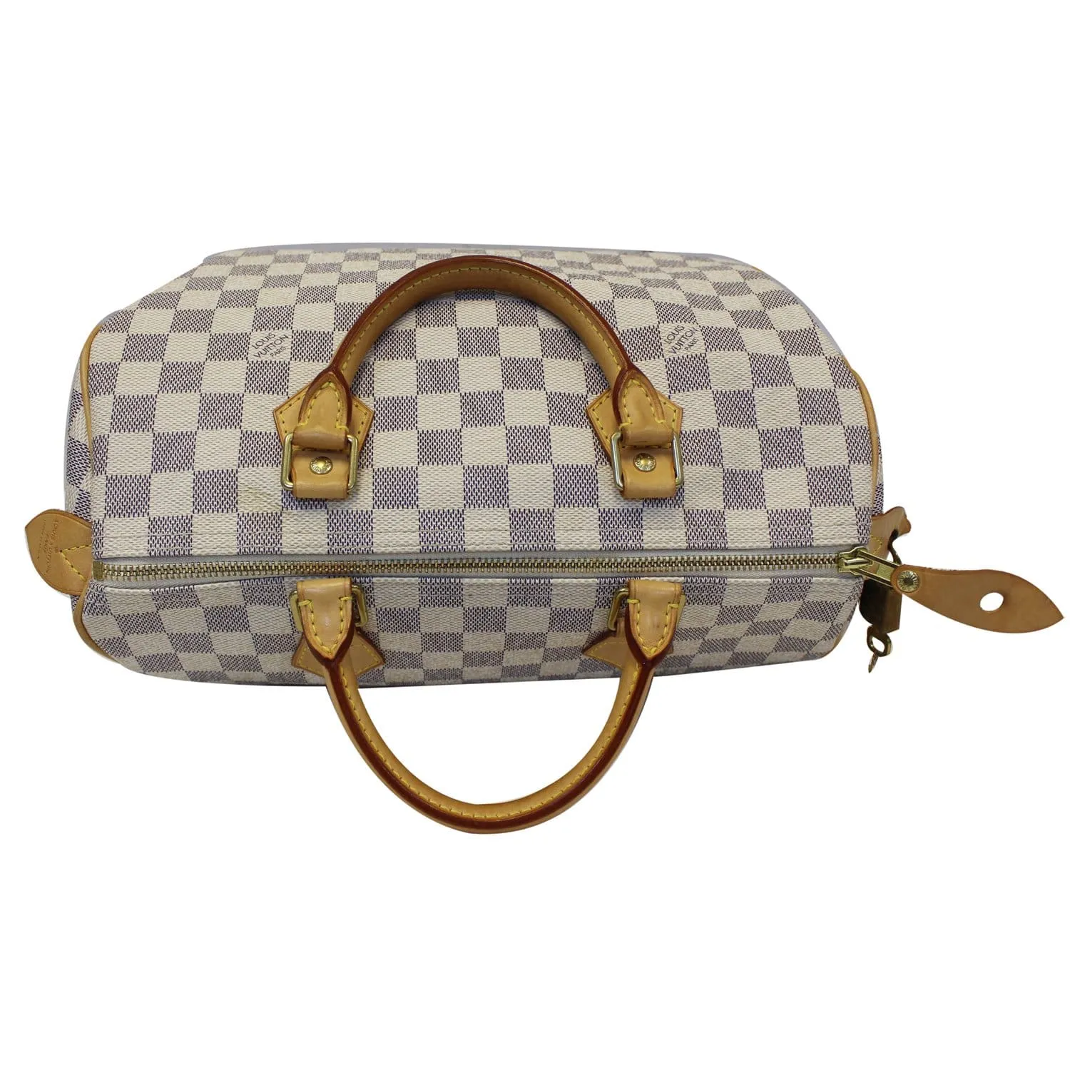 LOUIS VUITTON  Speedy 30 Damier Azur Satchel Handbag White