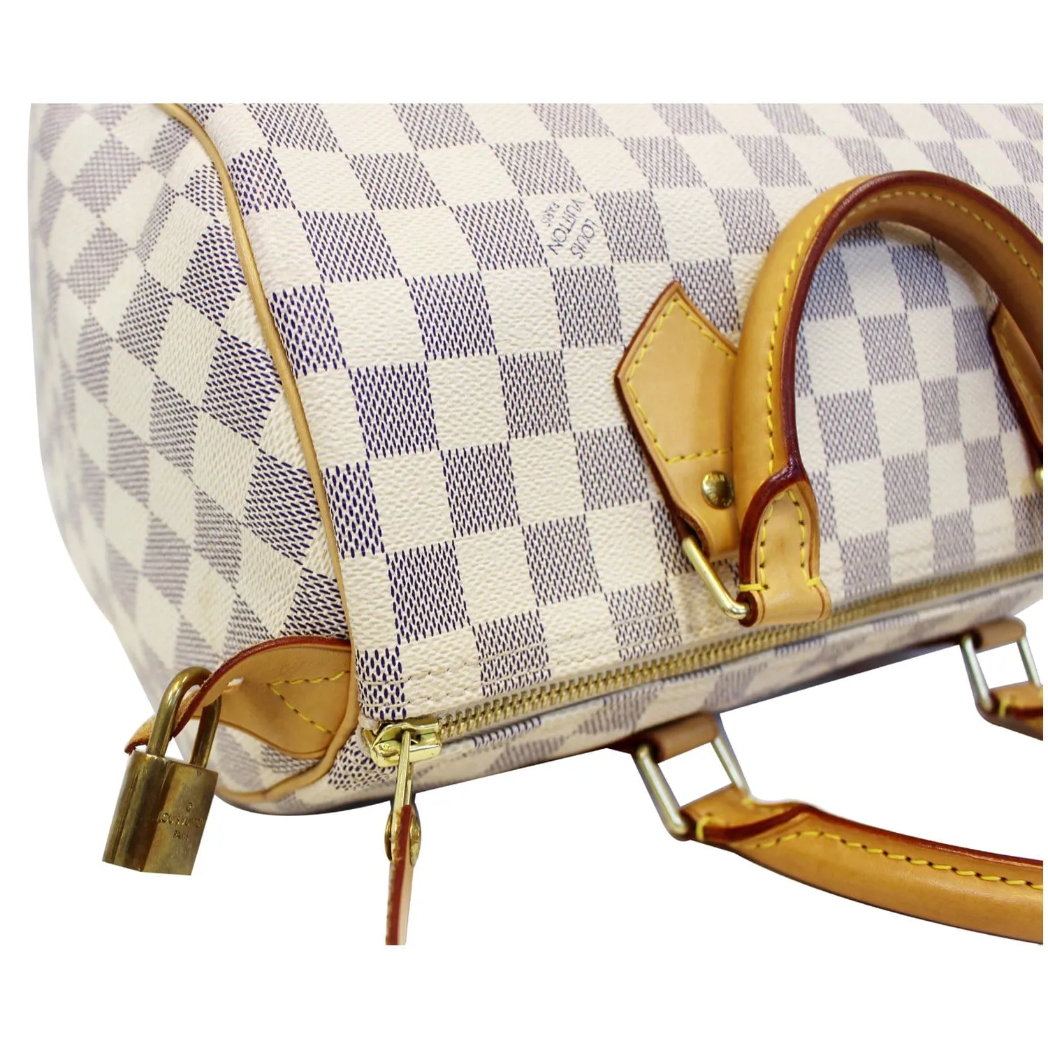 LOUIS VUITTON Speedy 30 Damier Azur Satchel Handbag