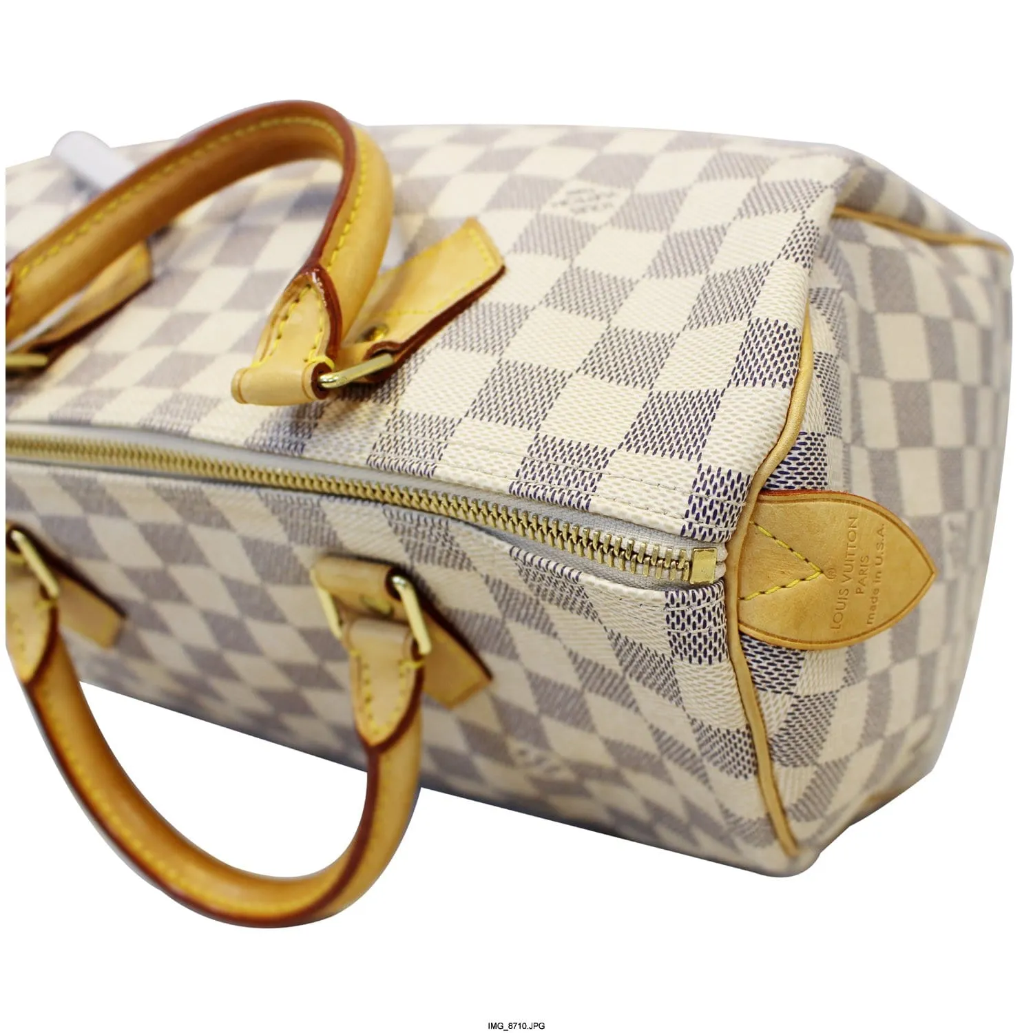 LOUIS VUITTON Speedy 30 Damier Azur Satchel Handbag