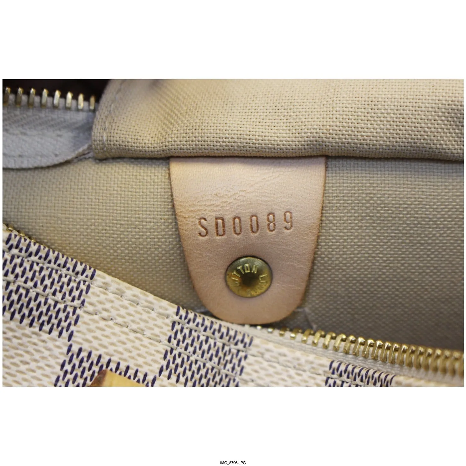 LOUIS VUITTON Speedy 30 Damier Azur Satchel Handbag