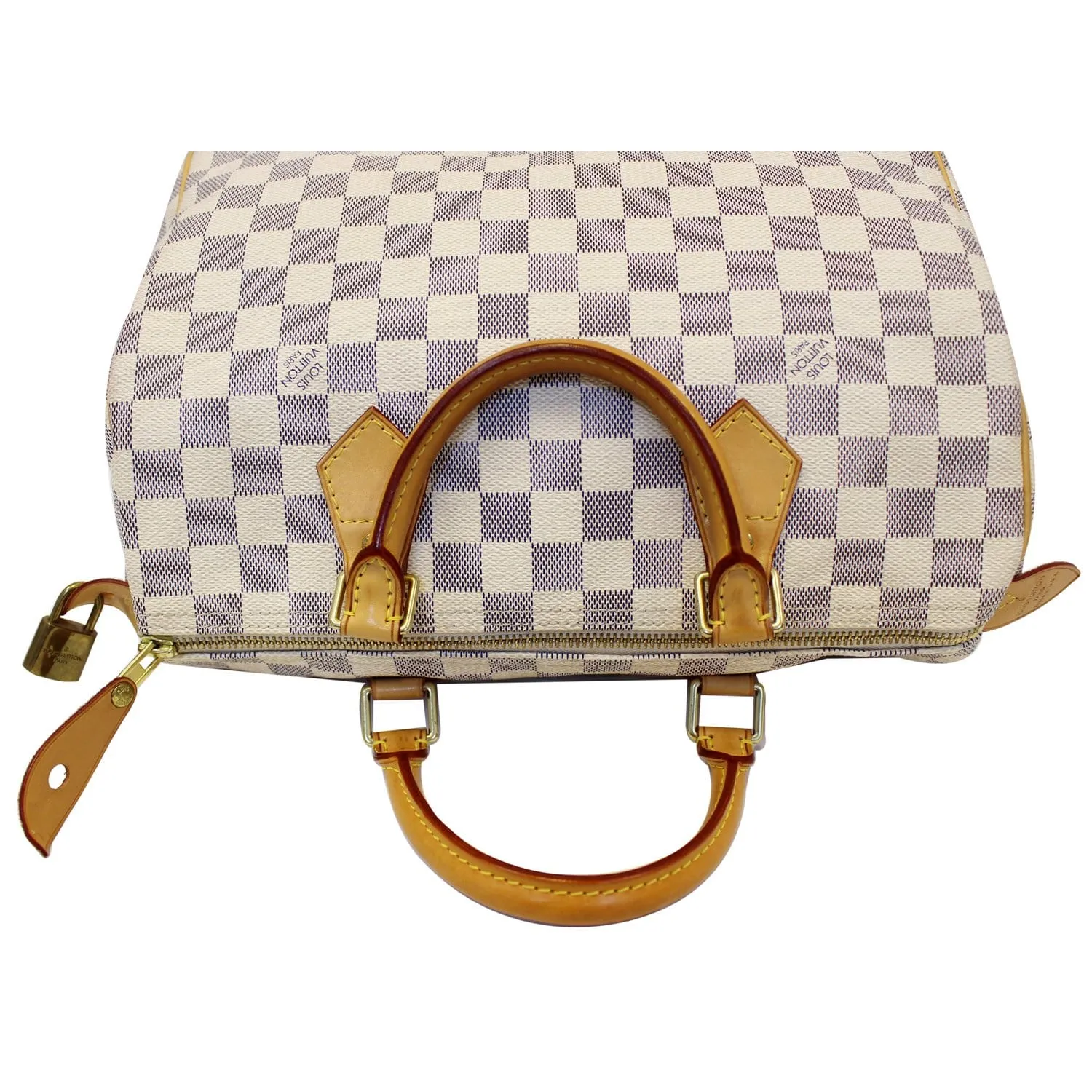 LOUIS VUITTON Speedy 30 Damier Azur Satchel Handbag