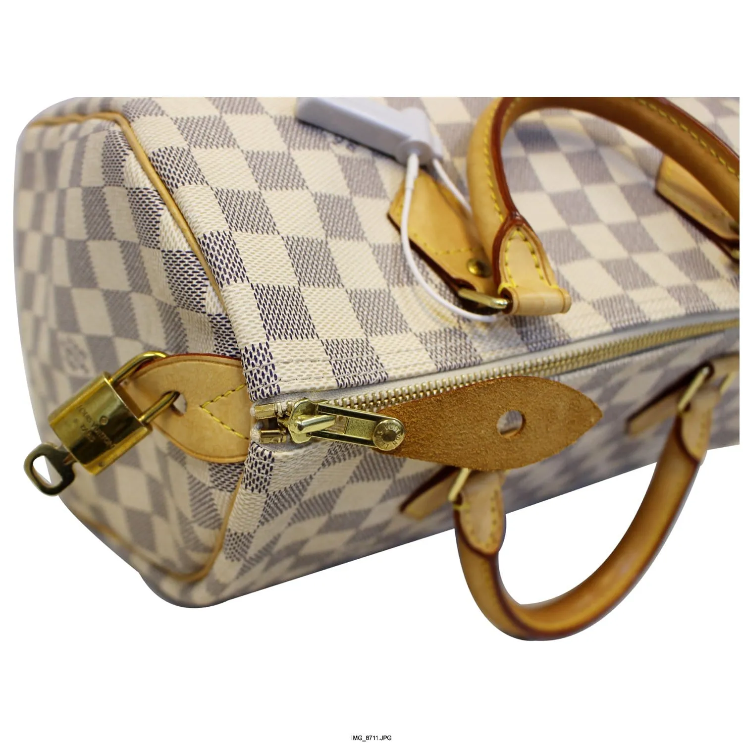 LOUIS VUITTON Speedy 30 Damier Azur Satchel Handbag
