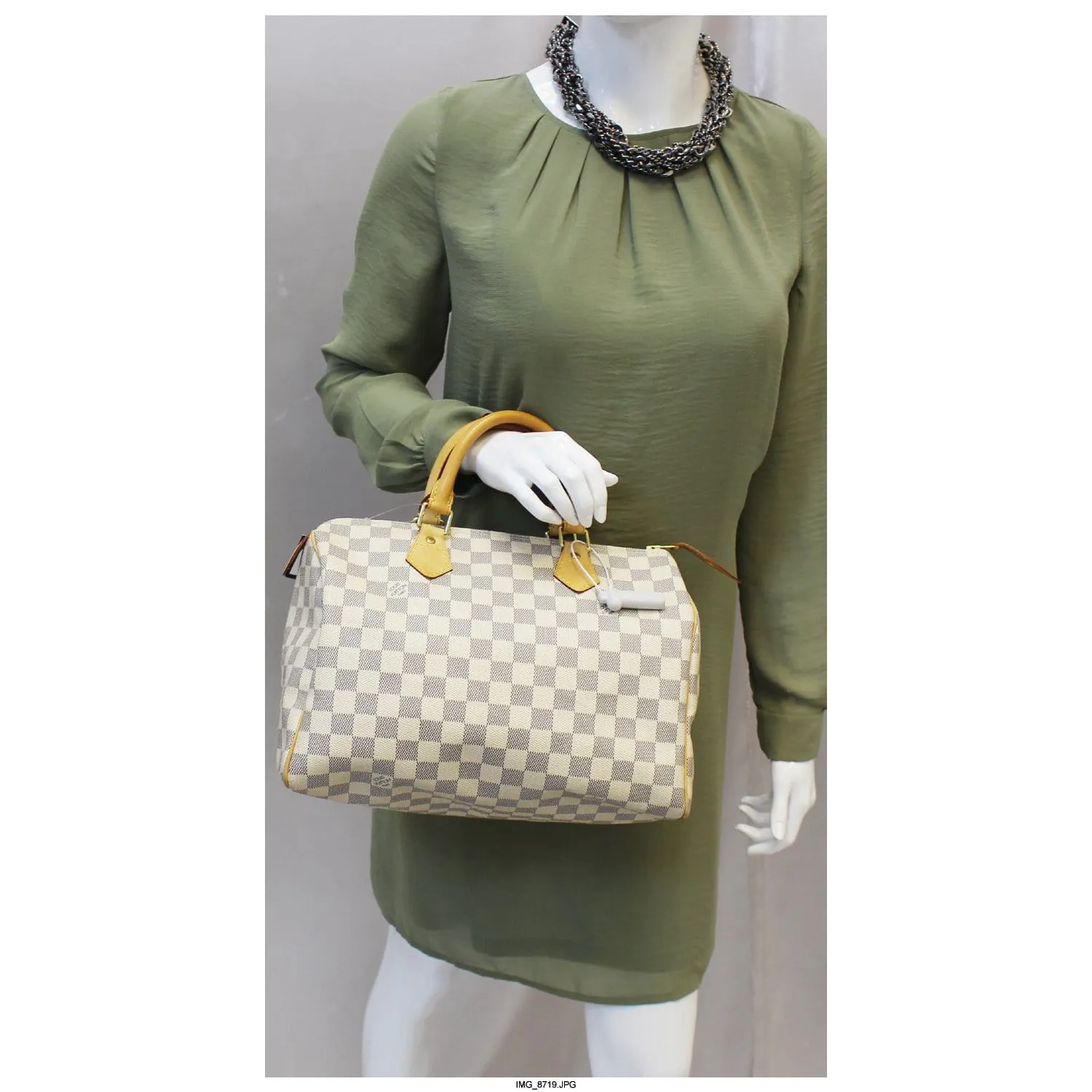 LOUIS VUITTON Speedy 30 Damier Azur Satchel Handbag