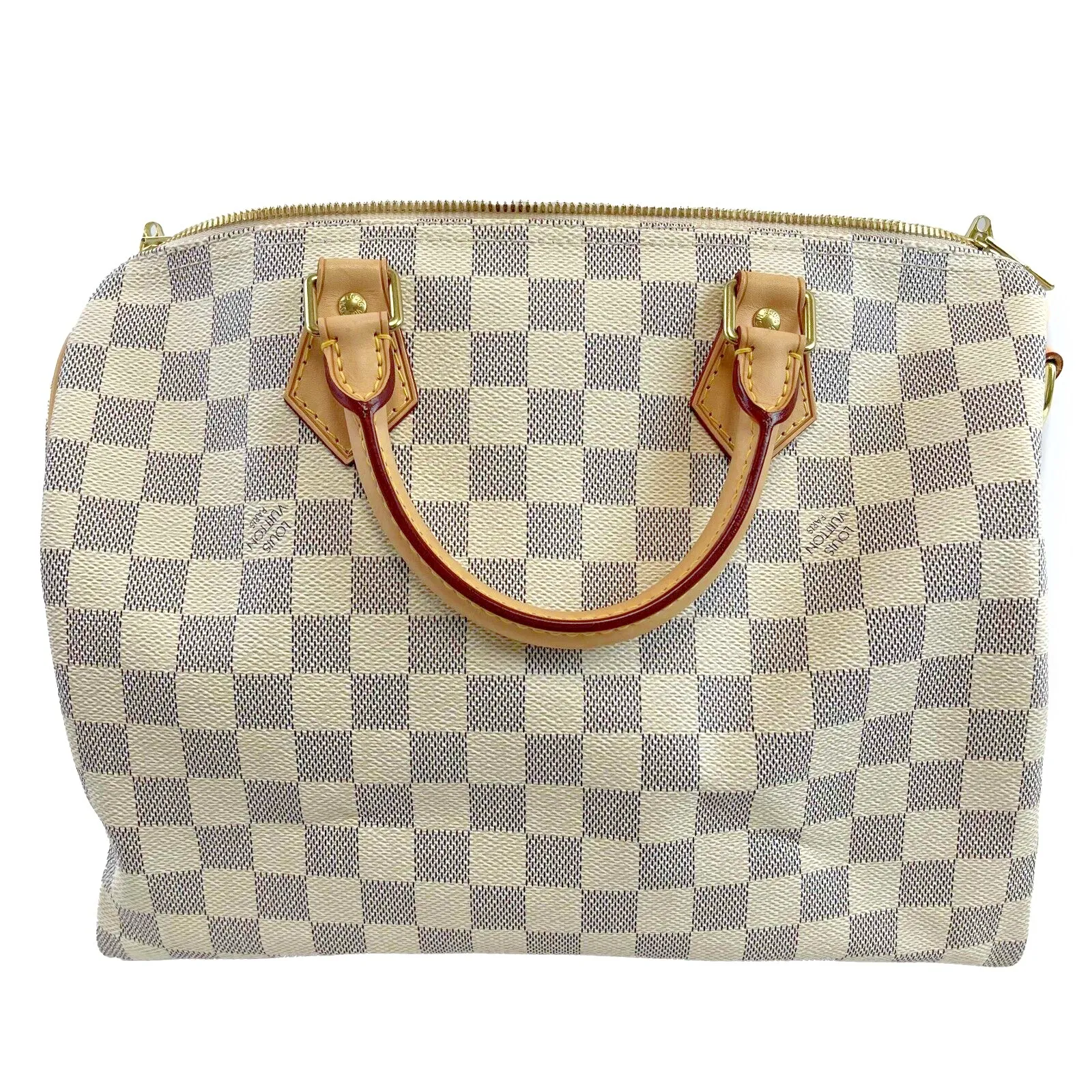 Louis Vuitton Speedy 30 Damier Azur White Handbag New w/ Box White