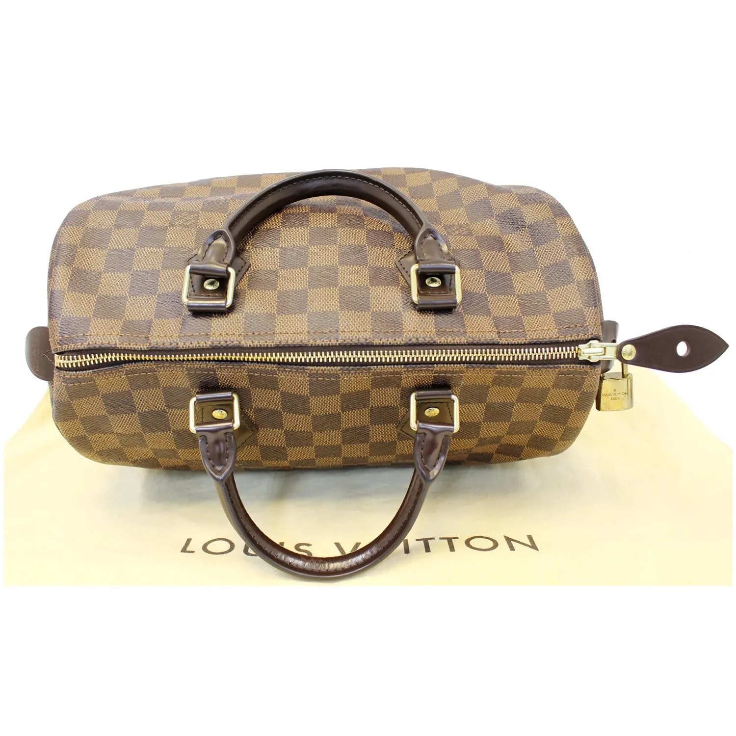 LOUIS VUITTON Speedy 30 Damier Ebene Brown Satchel Bag