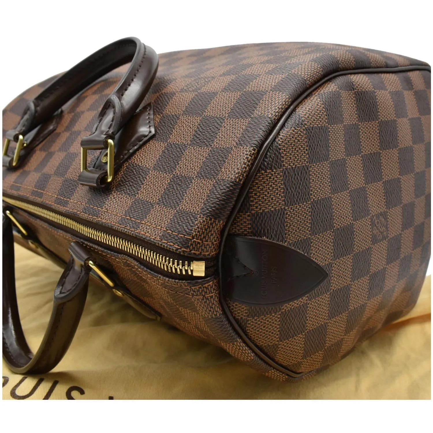 LOUIS VUITTON Speedy 30 Damier Ebene Satchel Bag Brown