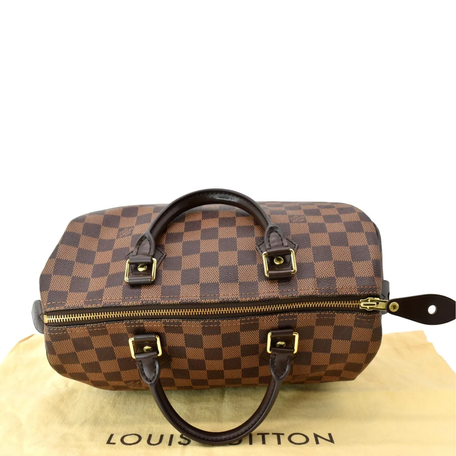 LOUIS VUITTON  Speedy 30 Damier Ebene Satchel Bag Brown