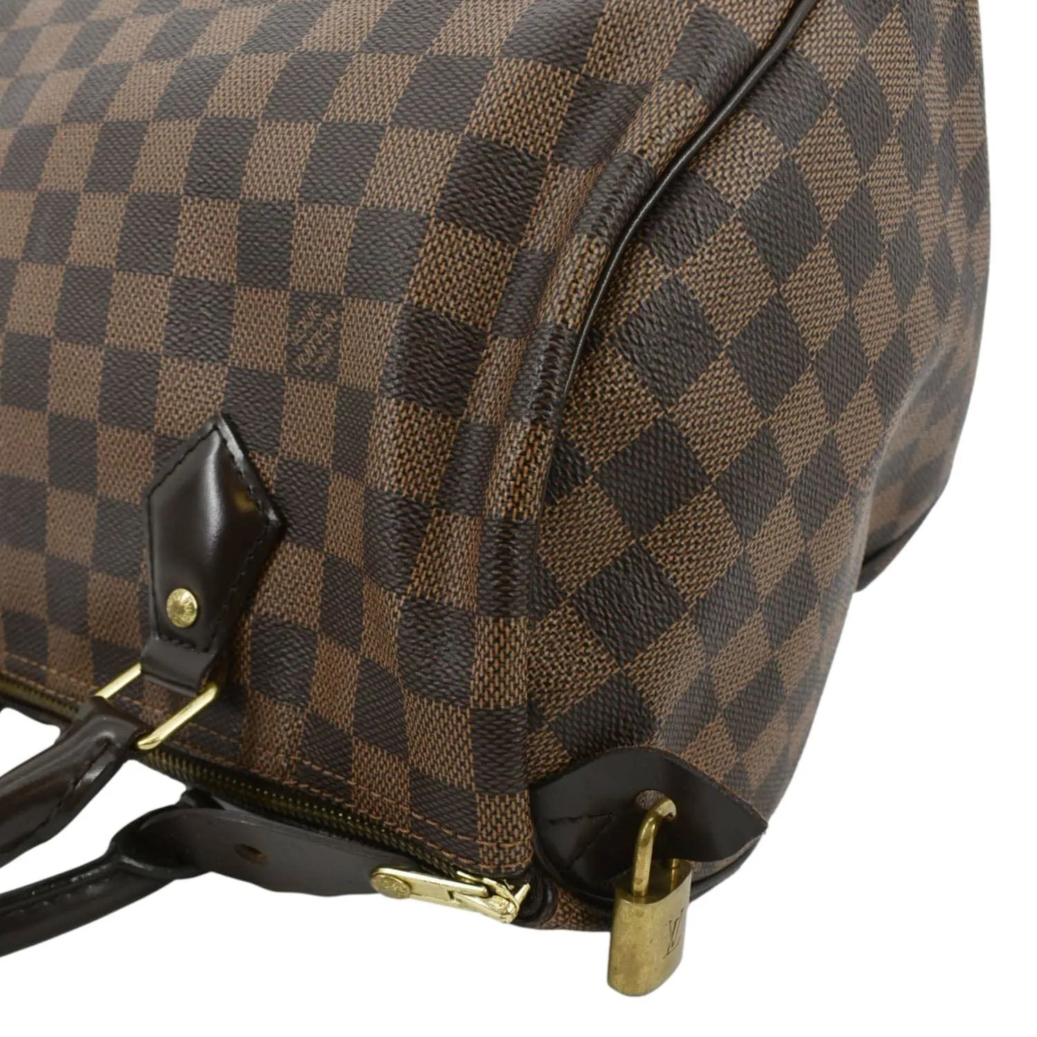 LOUIS VUITTON Speedy 30 Damier Ebene Satchel Bag Brown