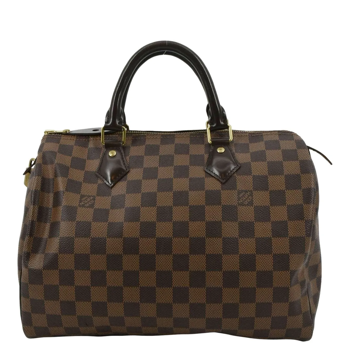 LOUIS VUITTON Speedy 30 Damier Ebene Satchel Bag Brown